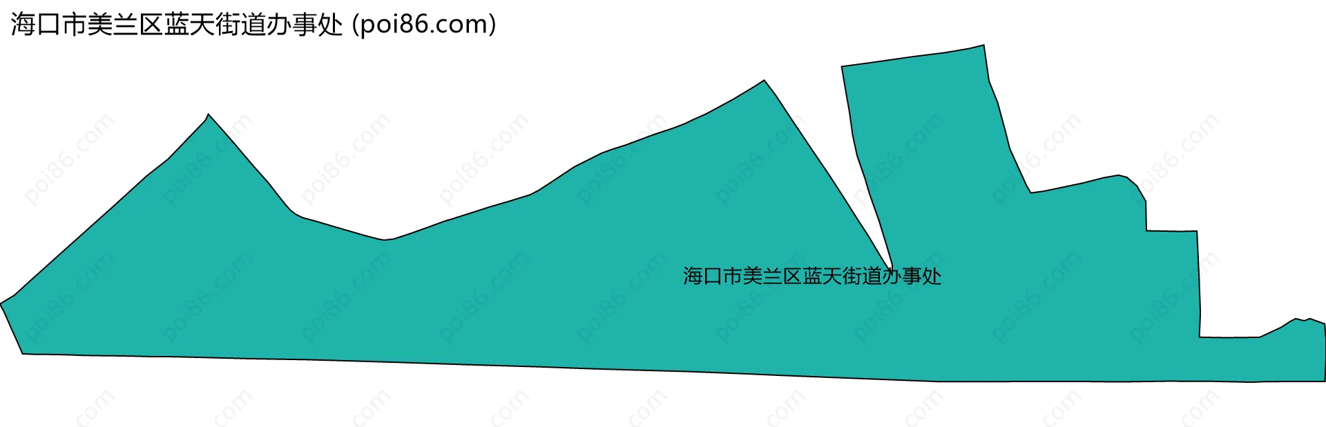 海口市美兰区蓝天街道办事处边界地图