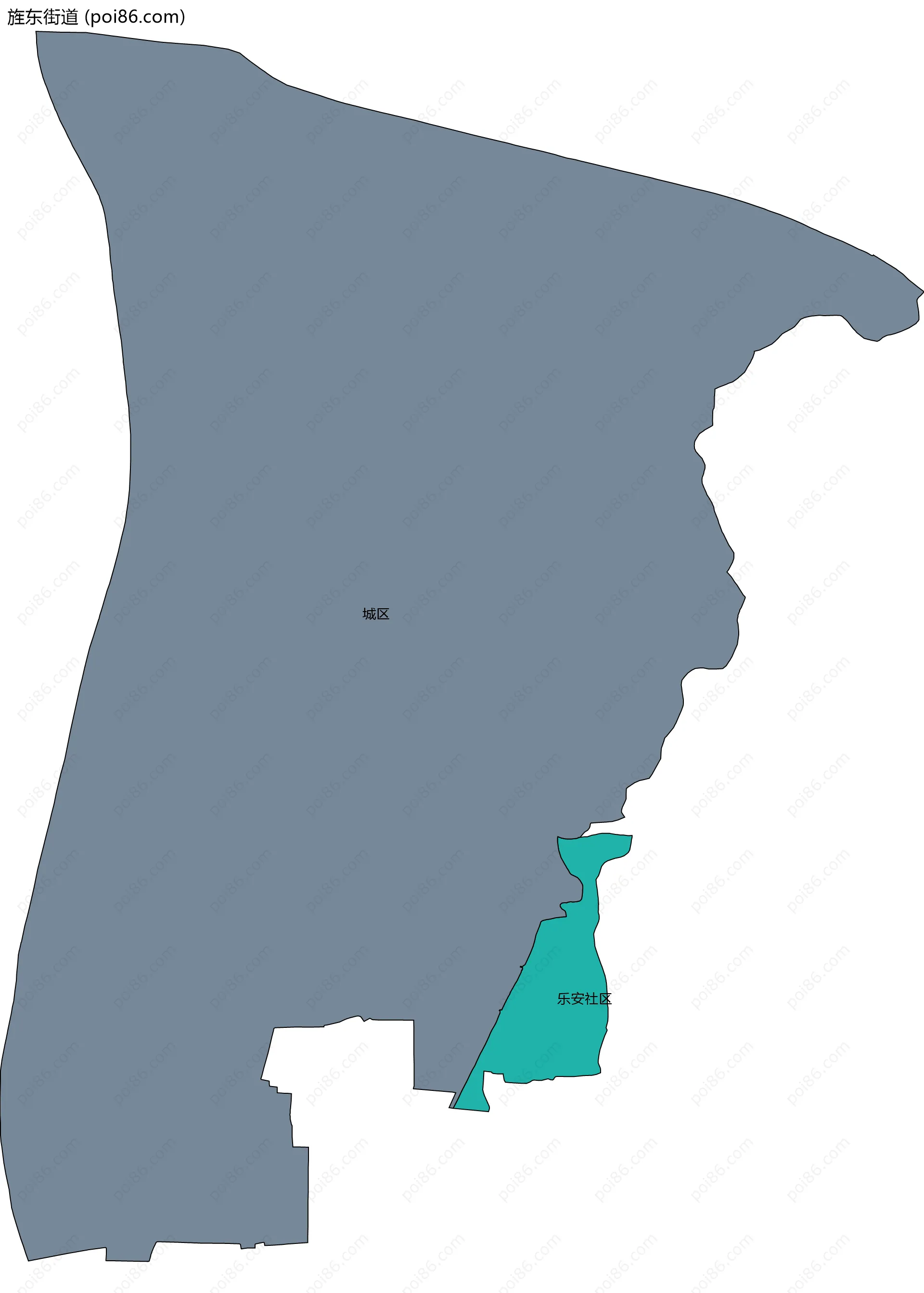 旌东街道边界地图(五级行政区划)