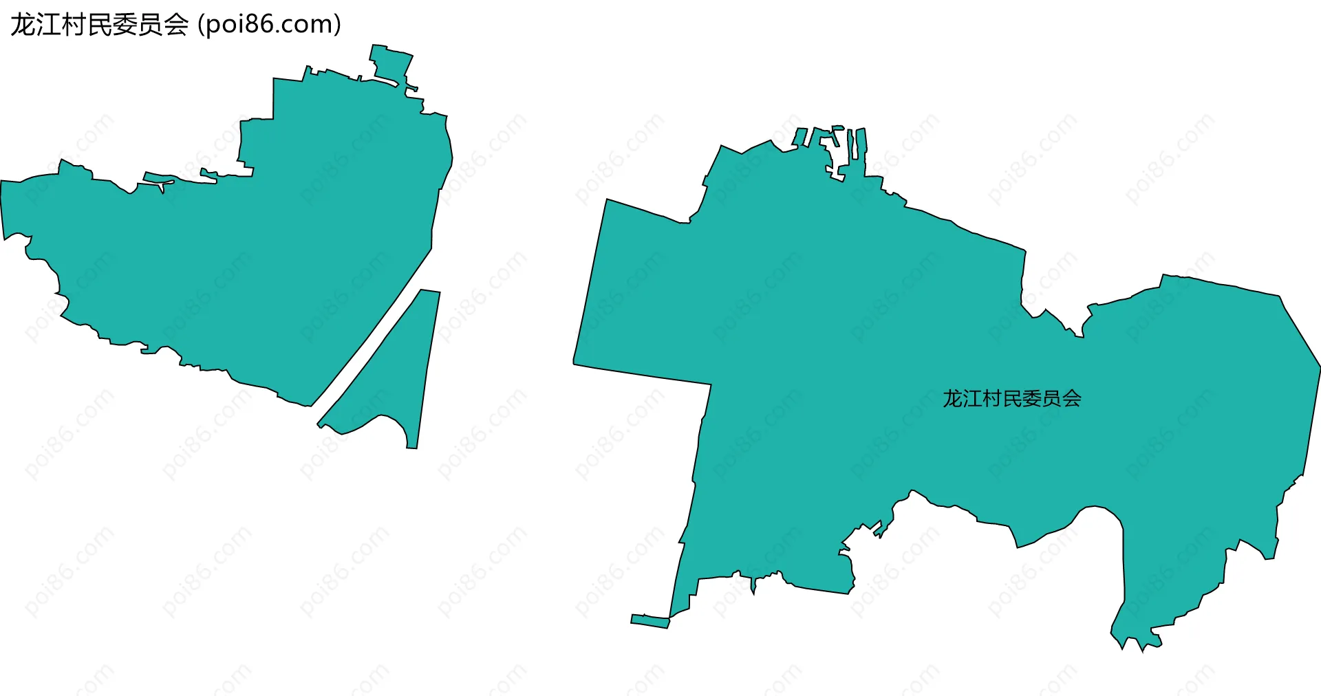龙江村民委员会边界地图