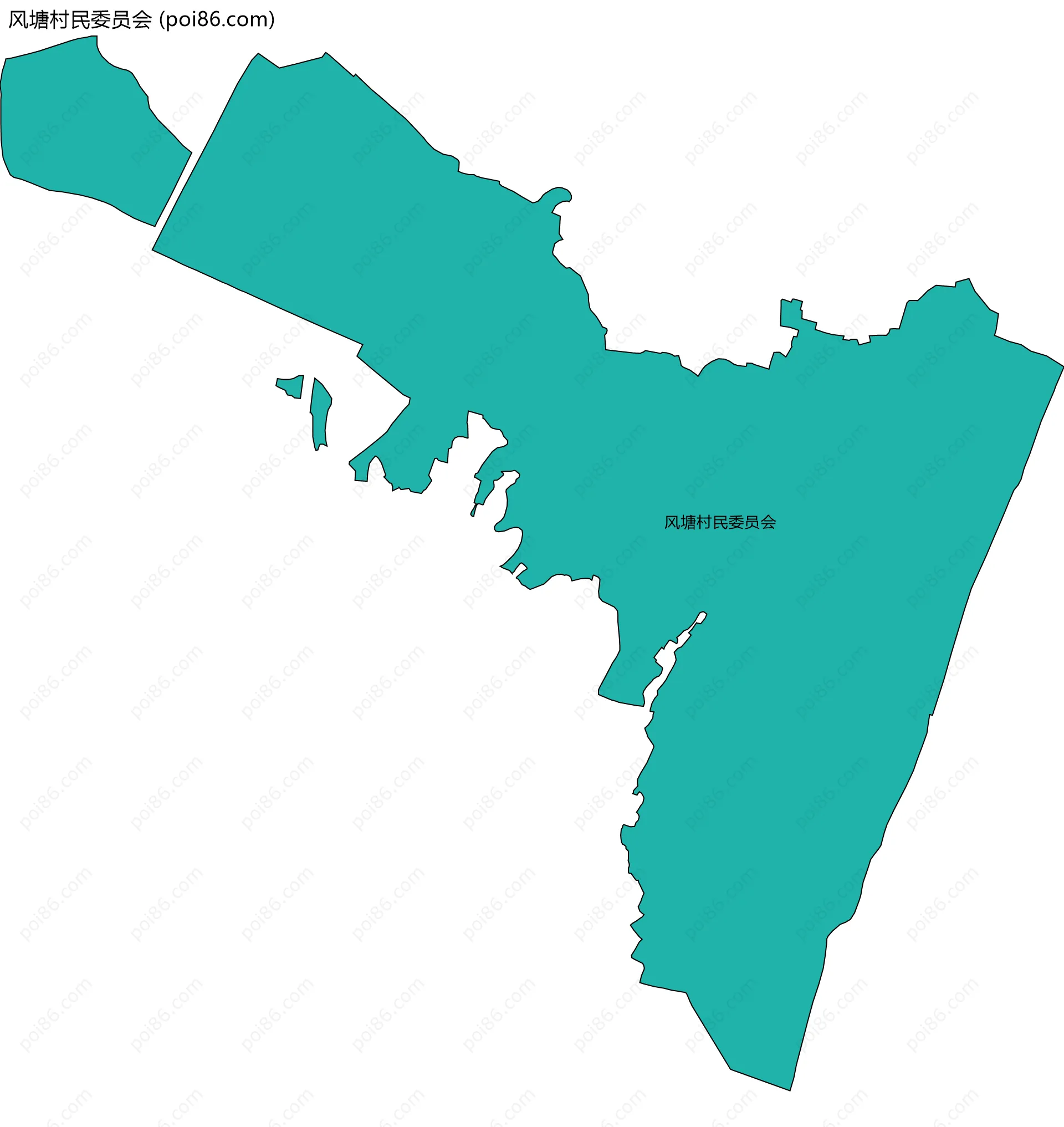 风塘村民委员会边界地图
