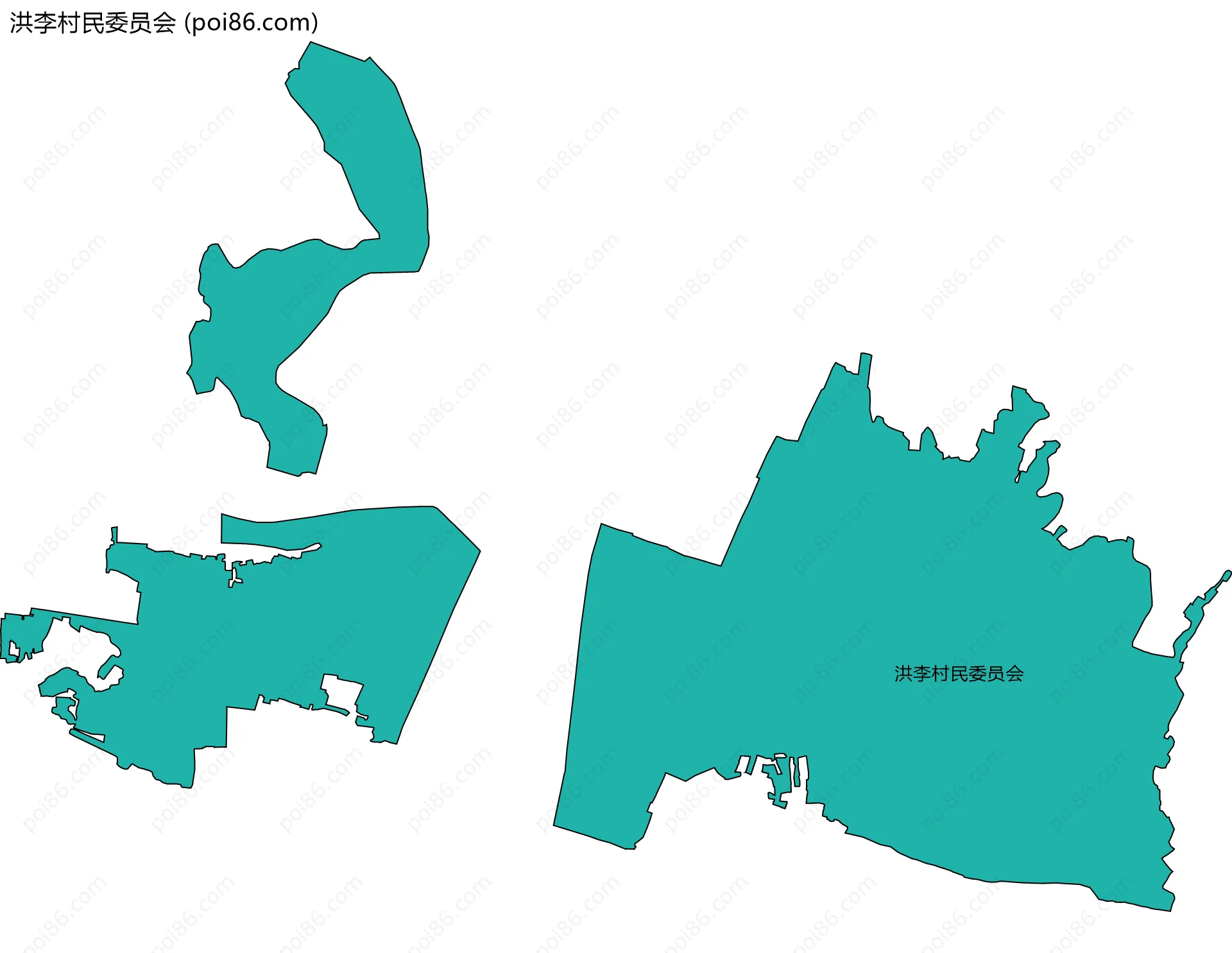 洪李村民委员会边界地图