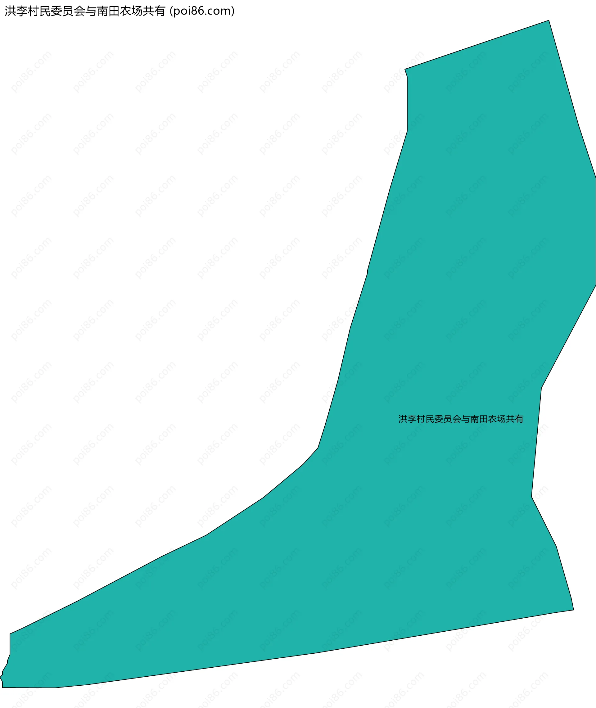 洪李村民委员会与南田农场共有边界地图