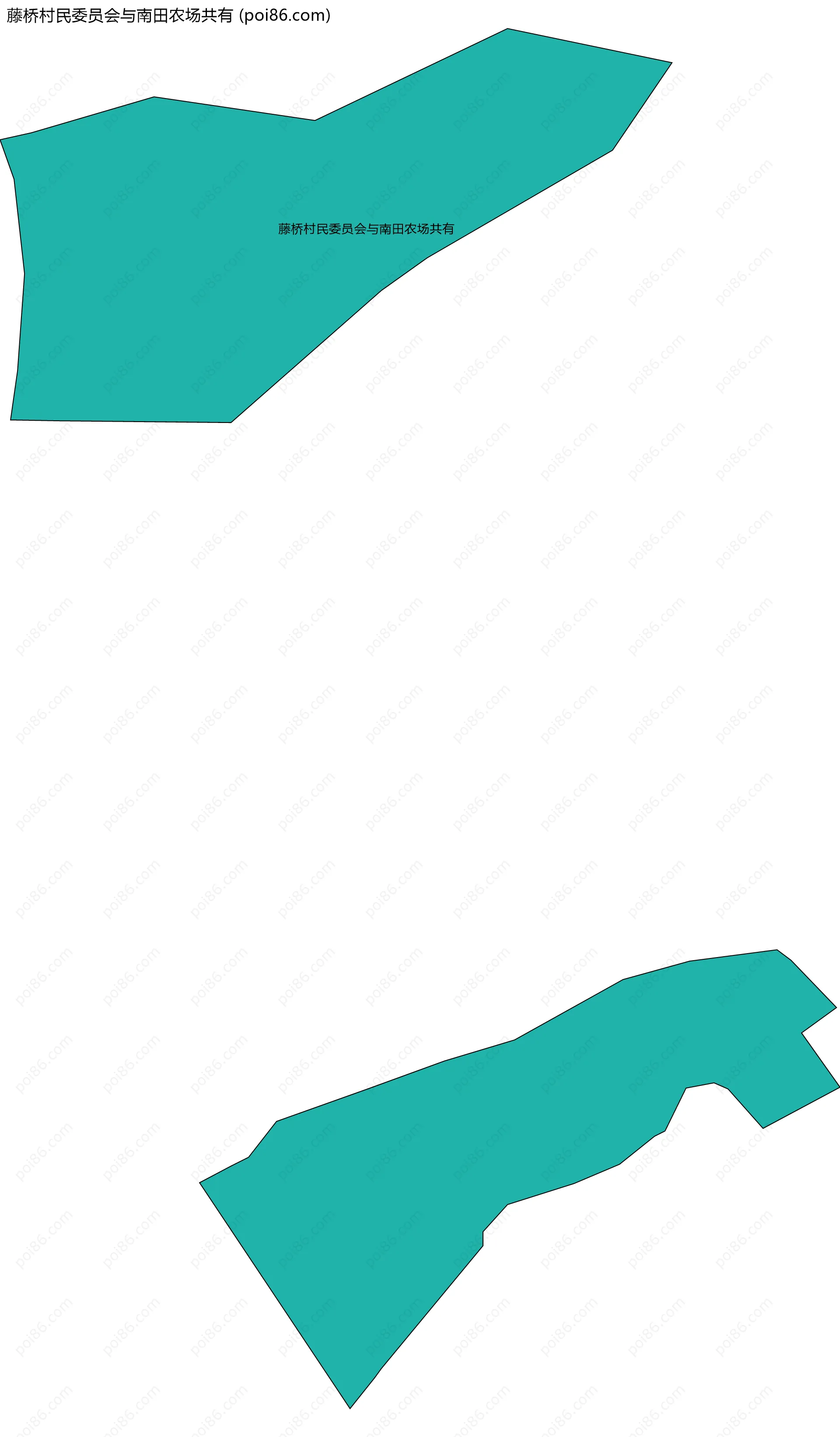 藤桥村民委员会与南田农场共有边界地图