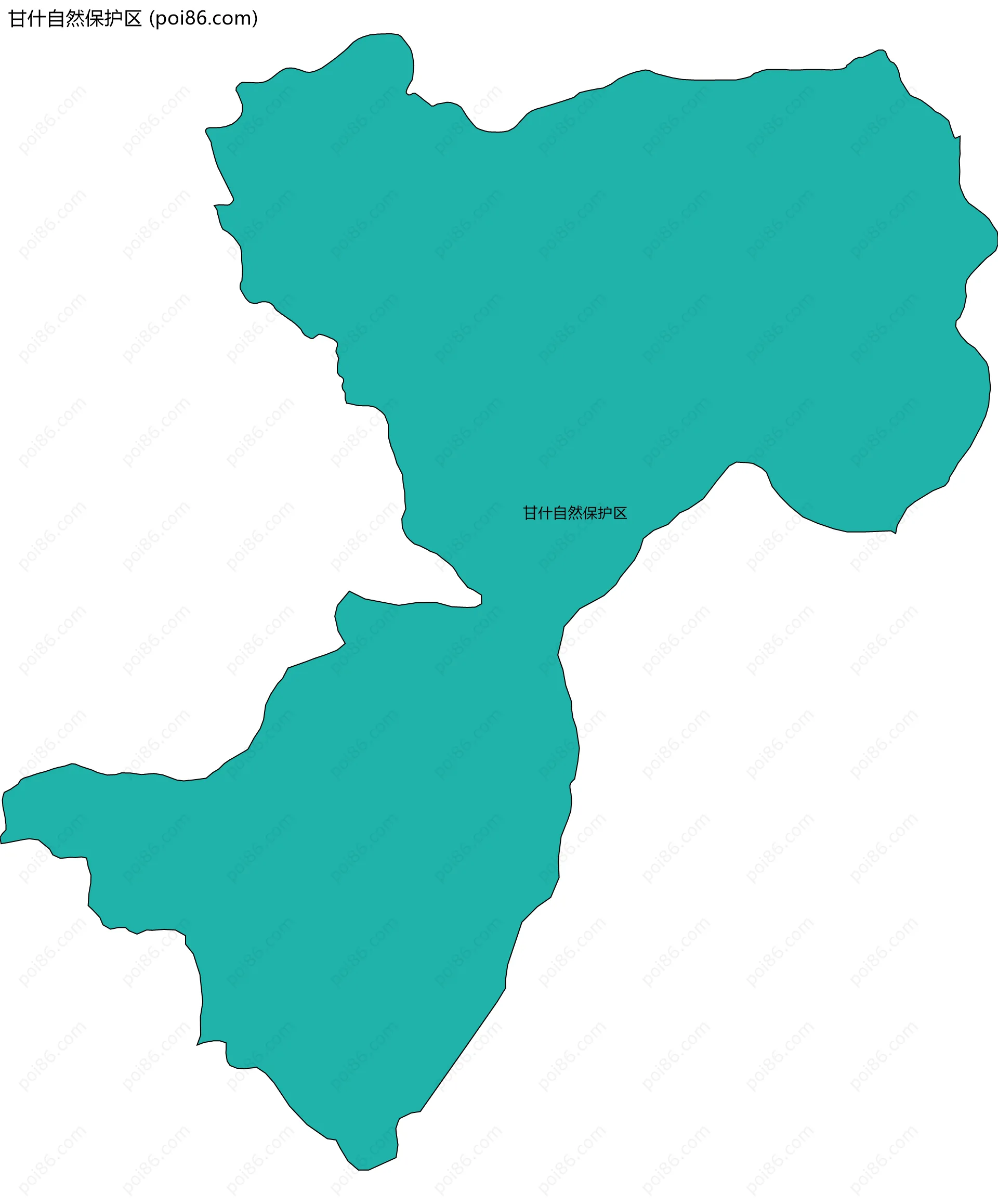 甘什自然保护区边界地图