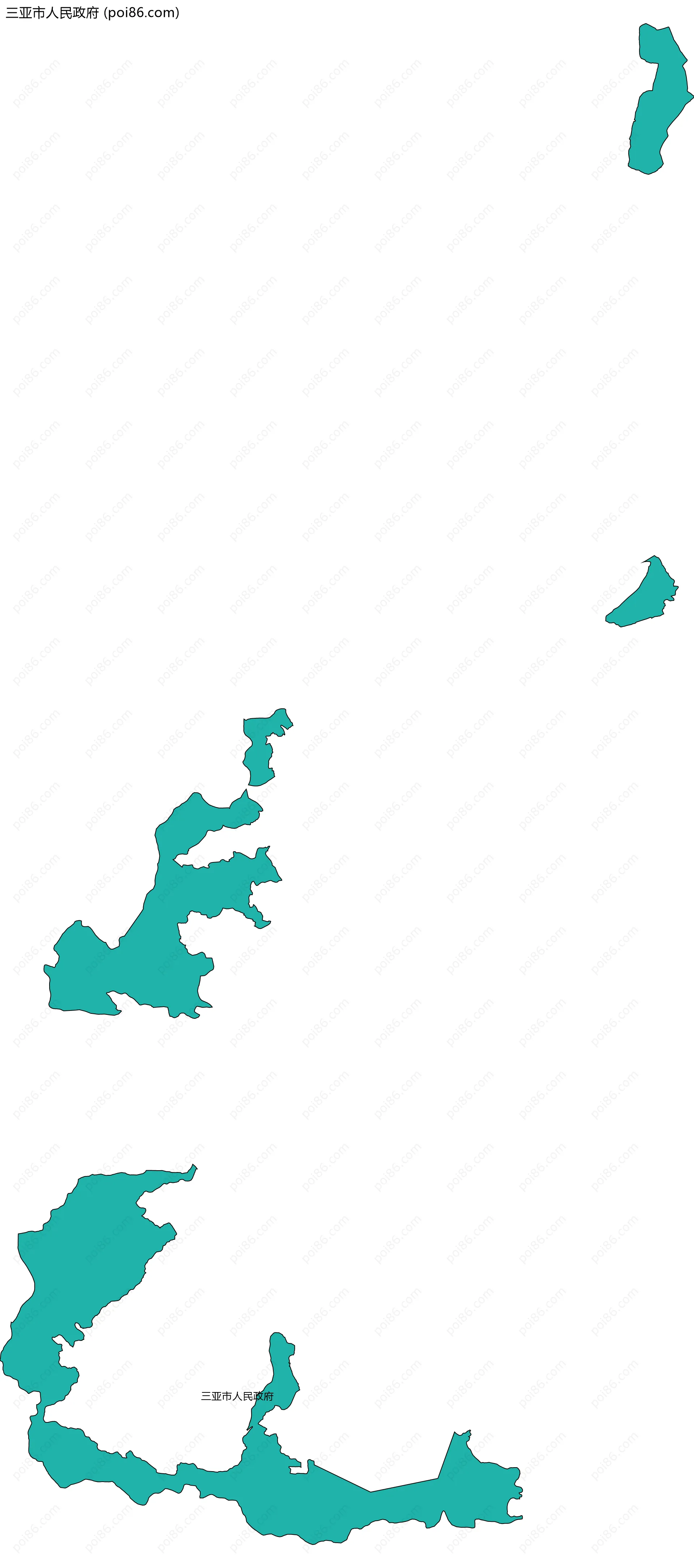 三亚市人民政府边界地图