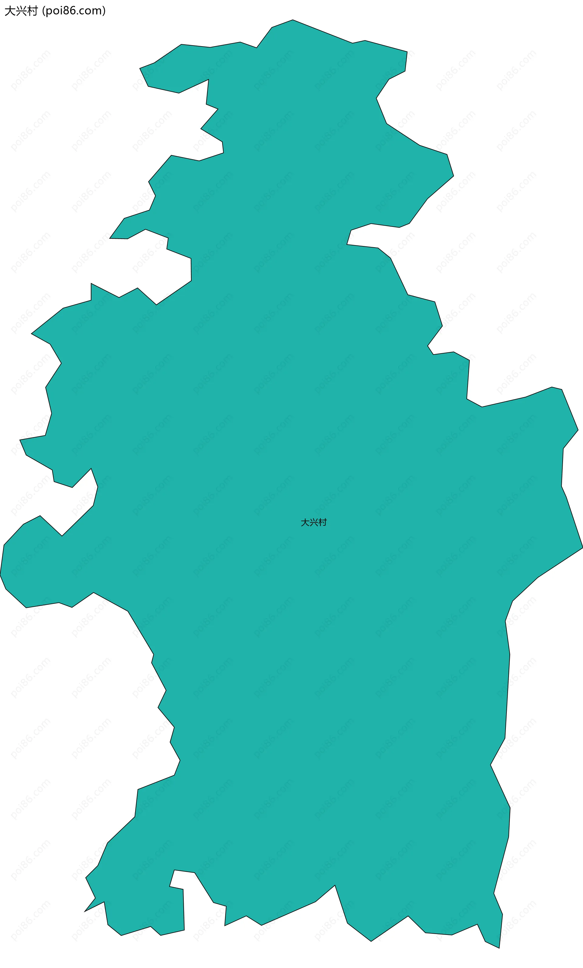 大兴村边界地图