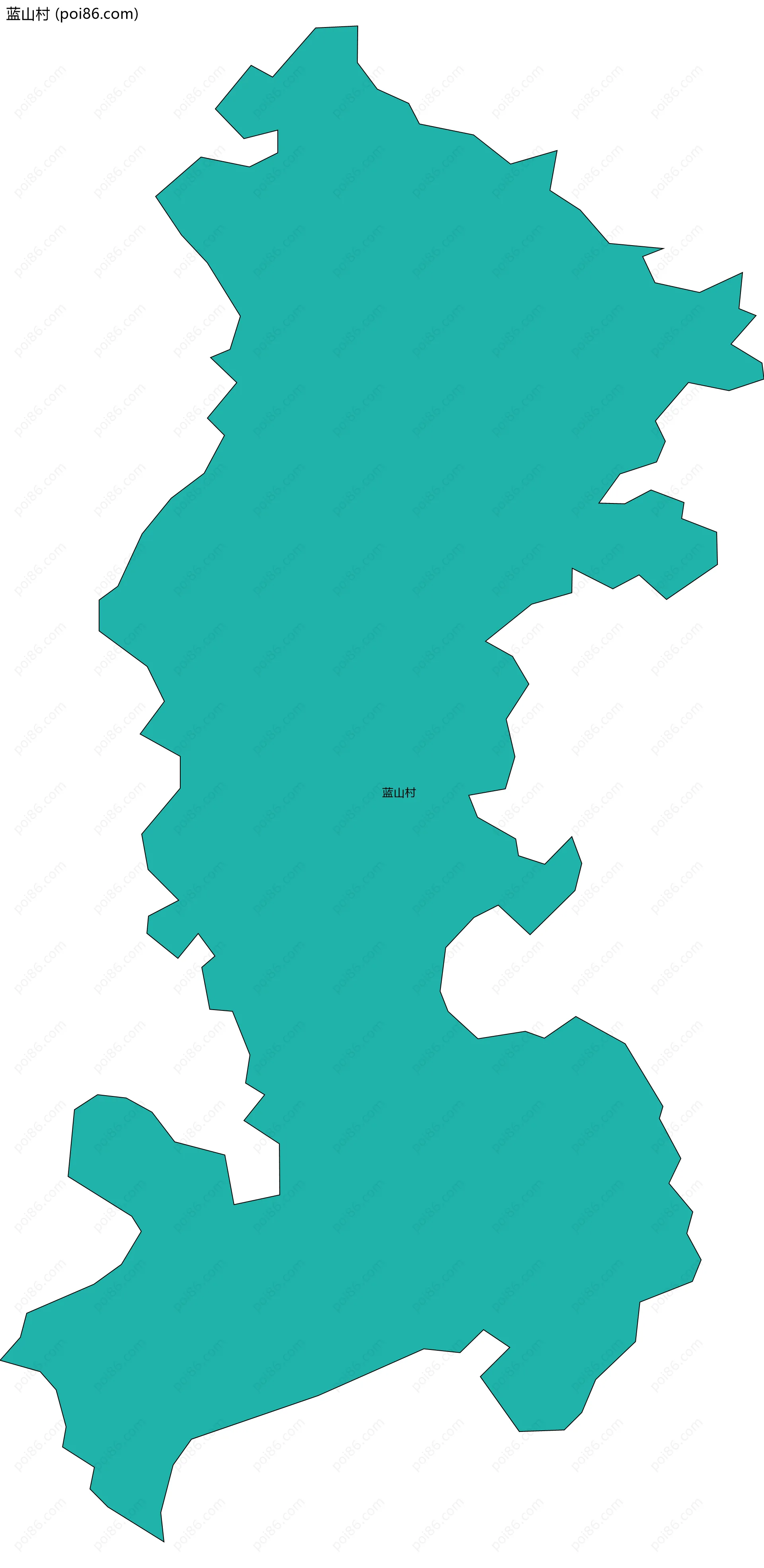 蓝山村边界地图