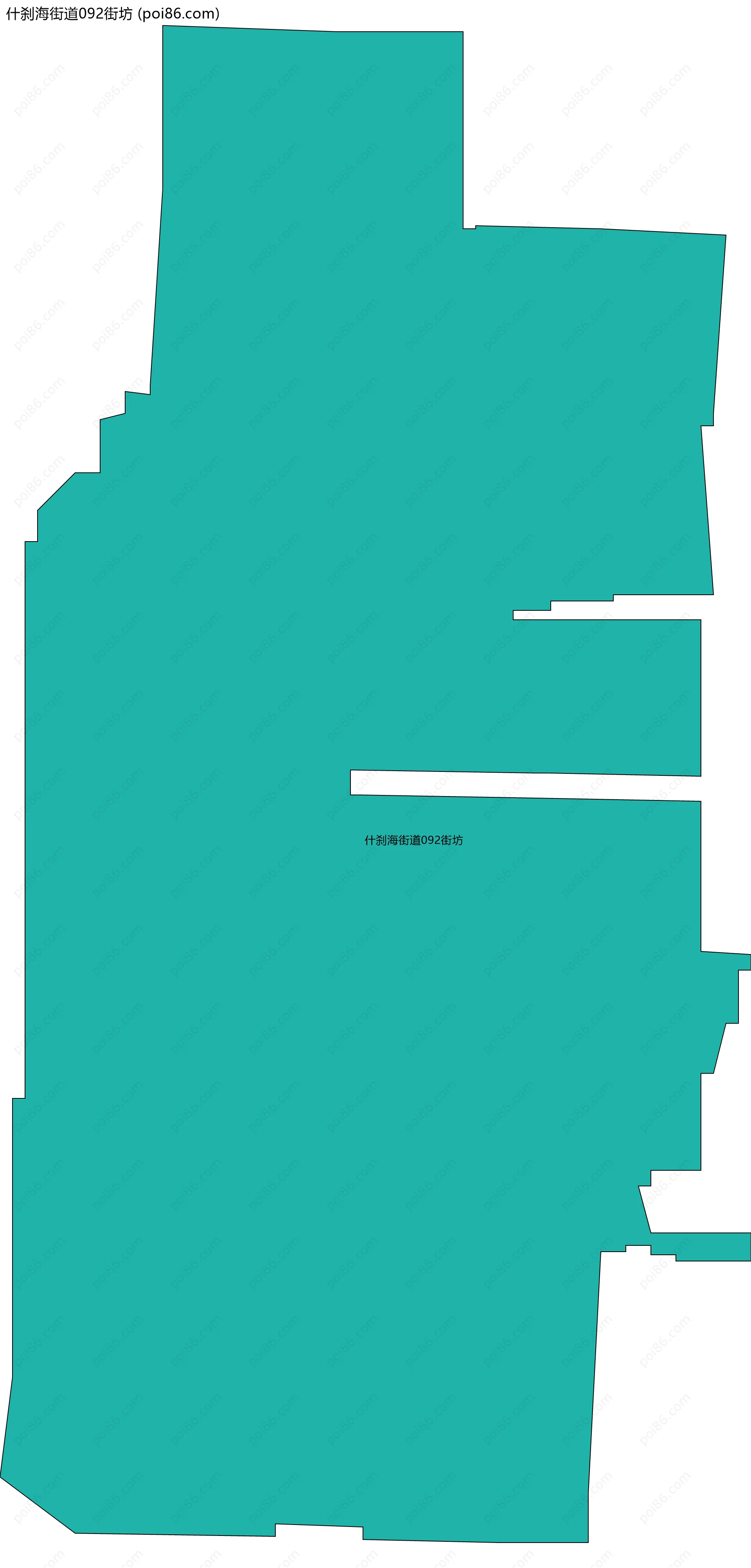什刹海街道092街坊边界地图