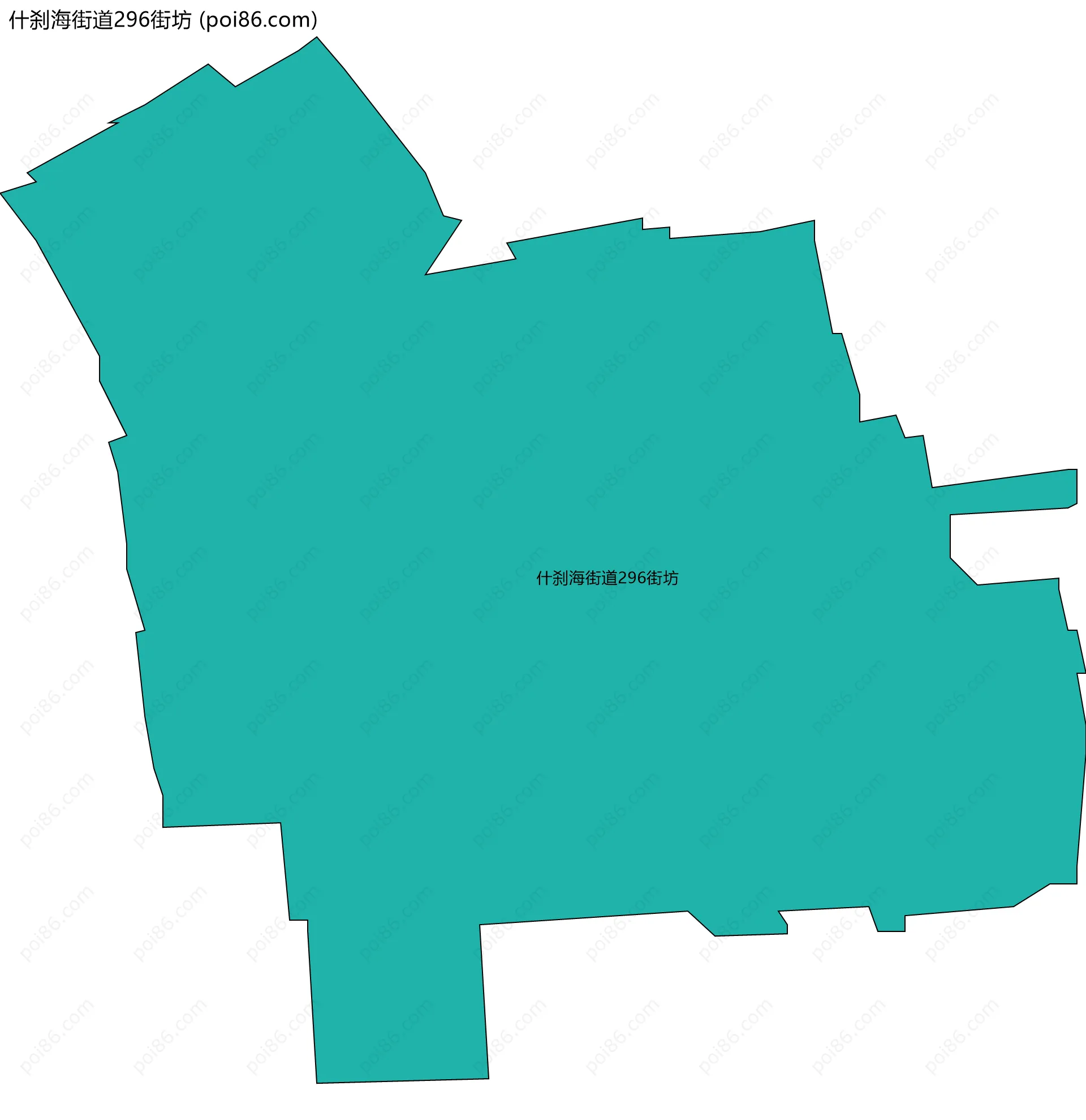 什刹海街道296街坊边界地图