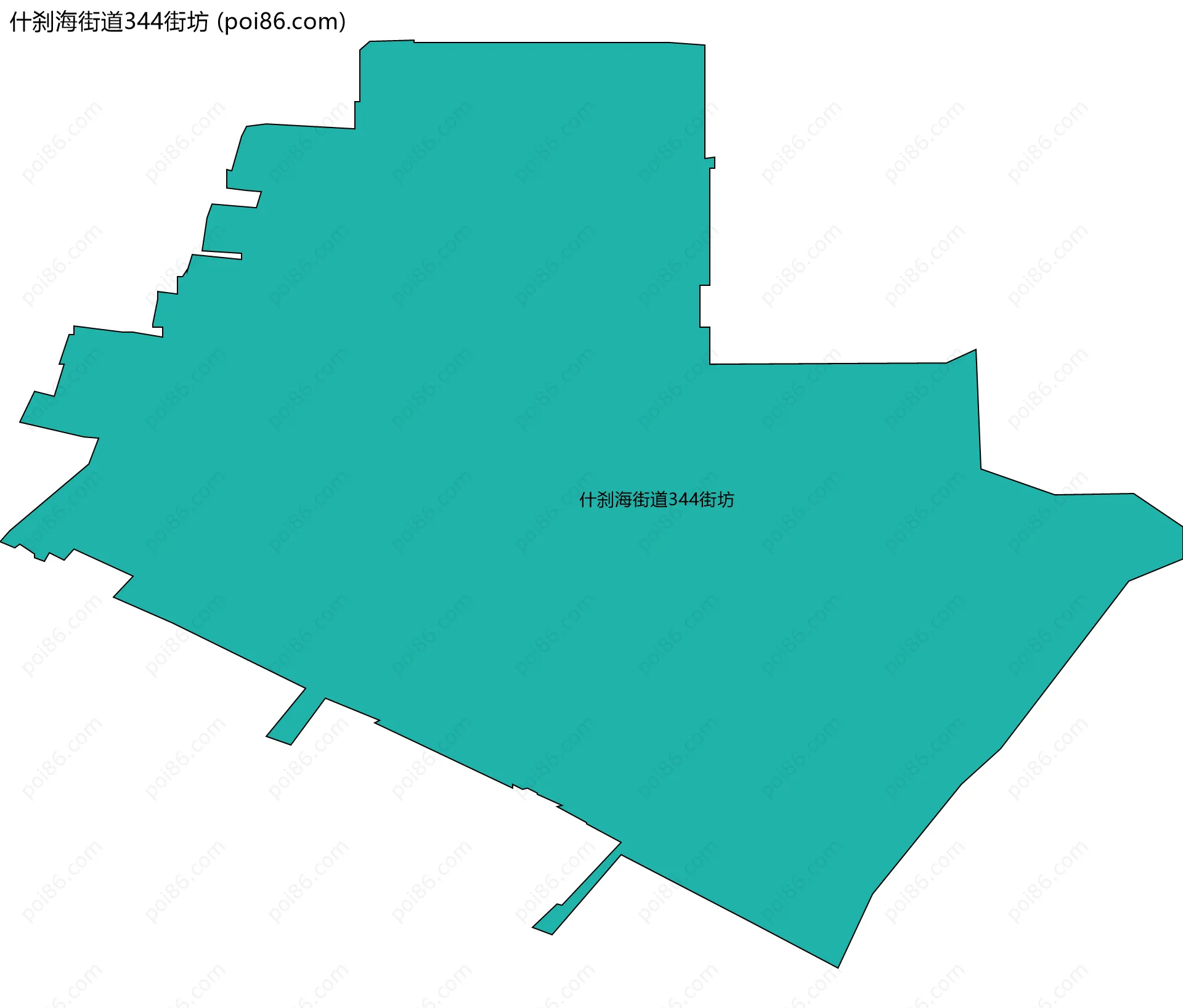什刹海街道344街坊边界地图