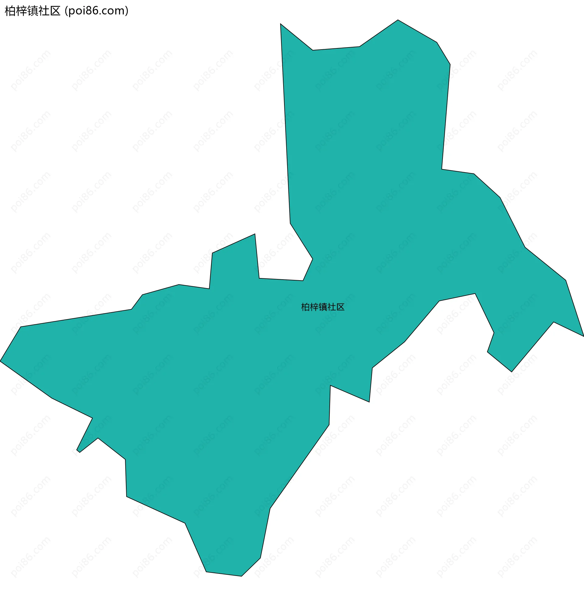 柏梓镇社区边界地图