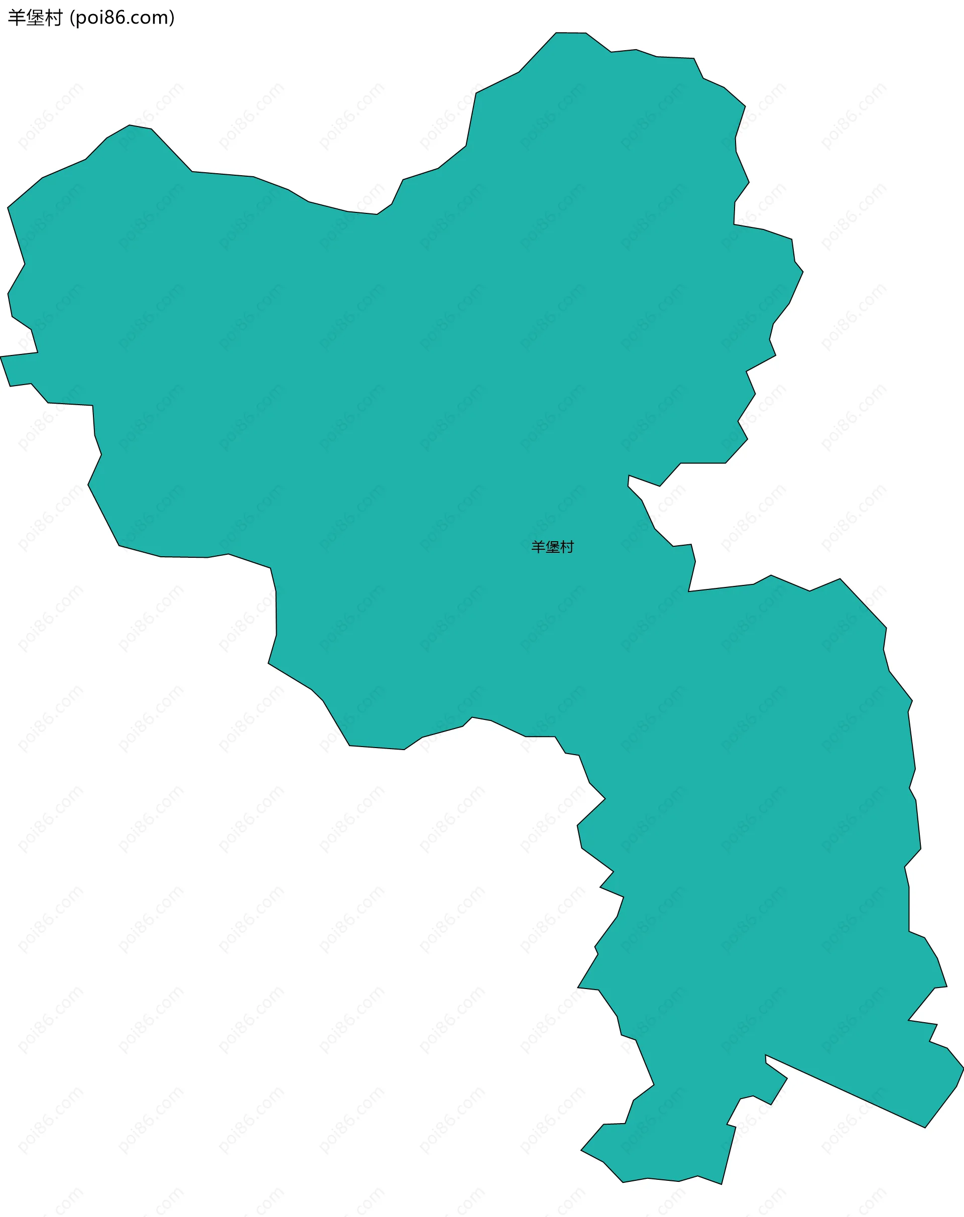 羊堡村边界地图