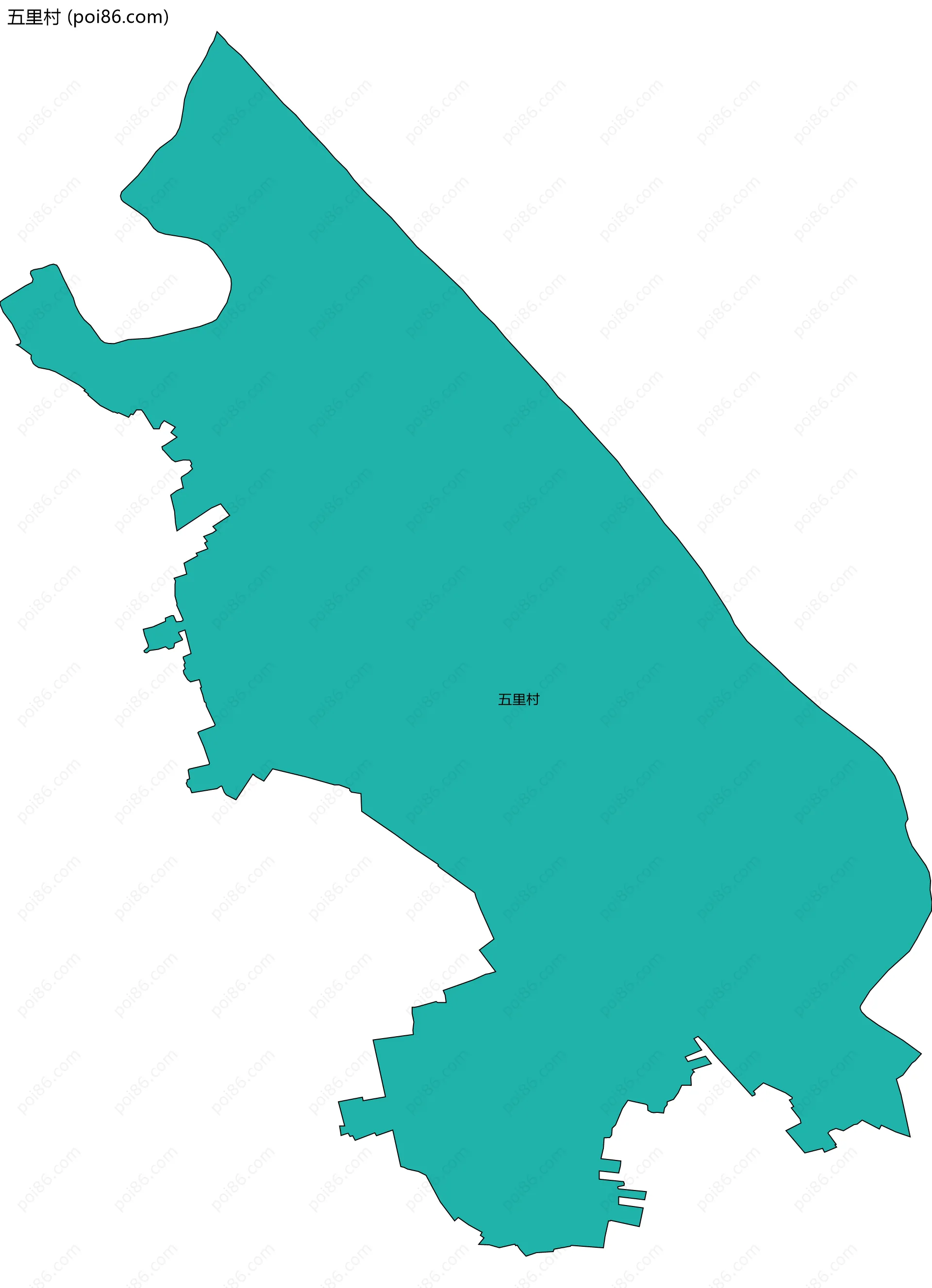 五里村边界地图