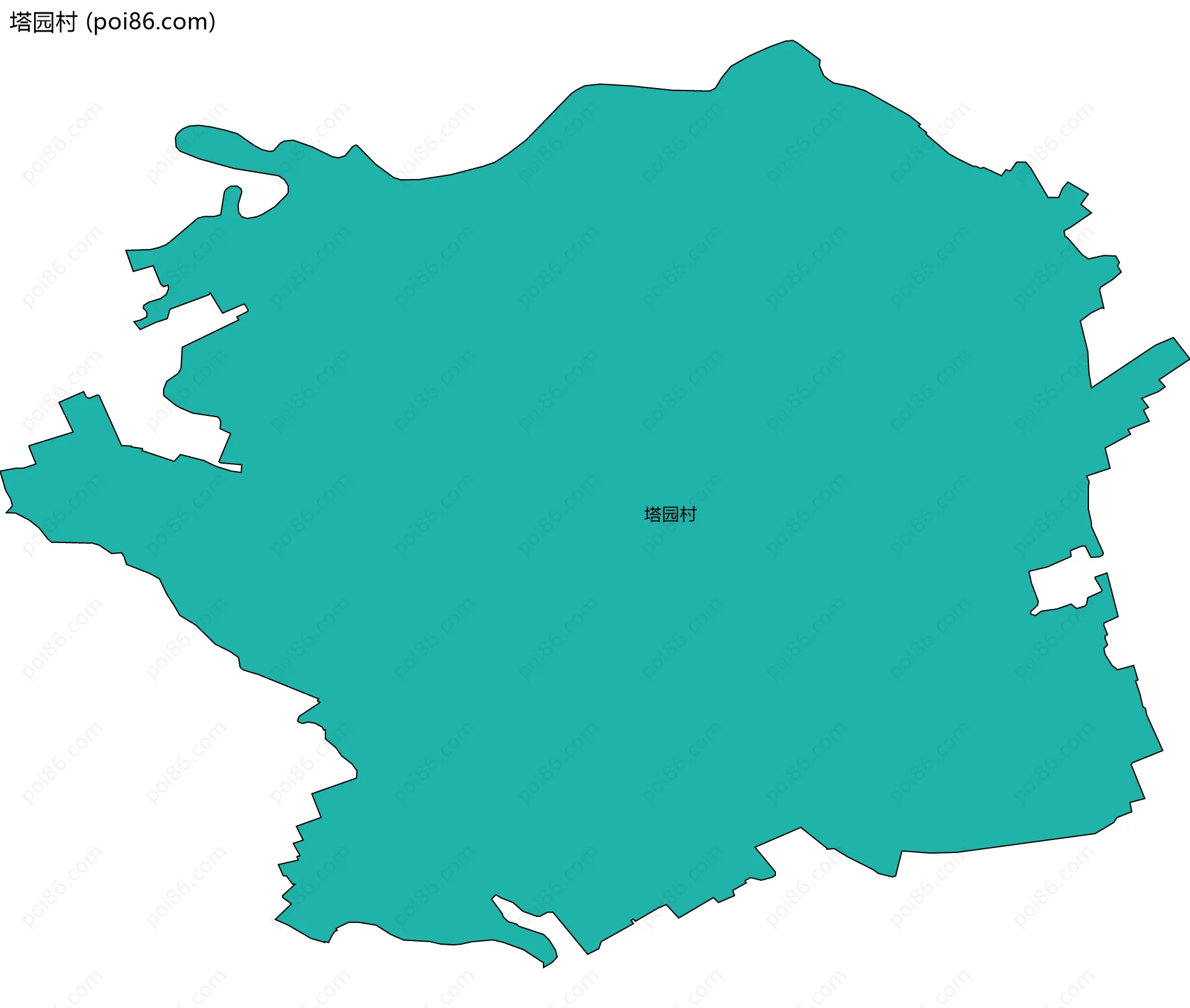 塔园村边界地图