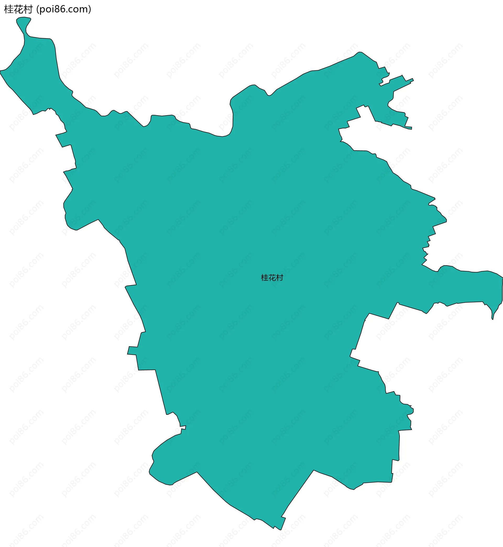 桂花村边界地图