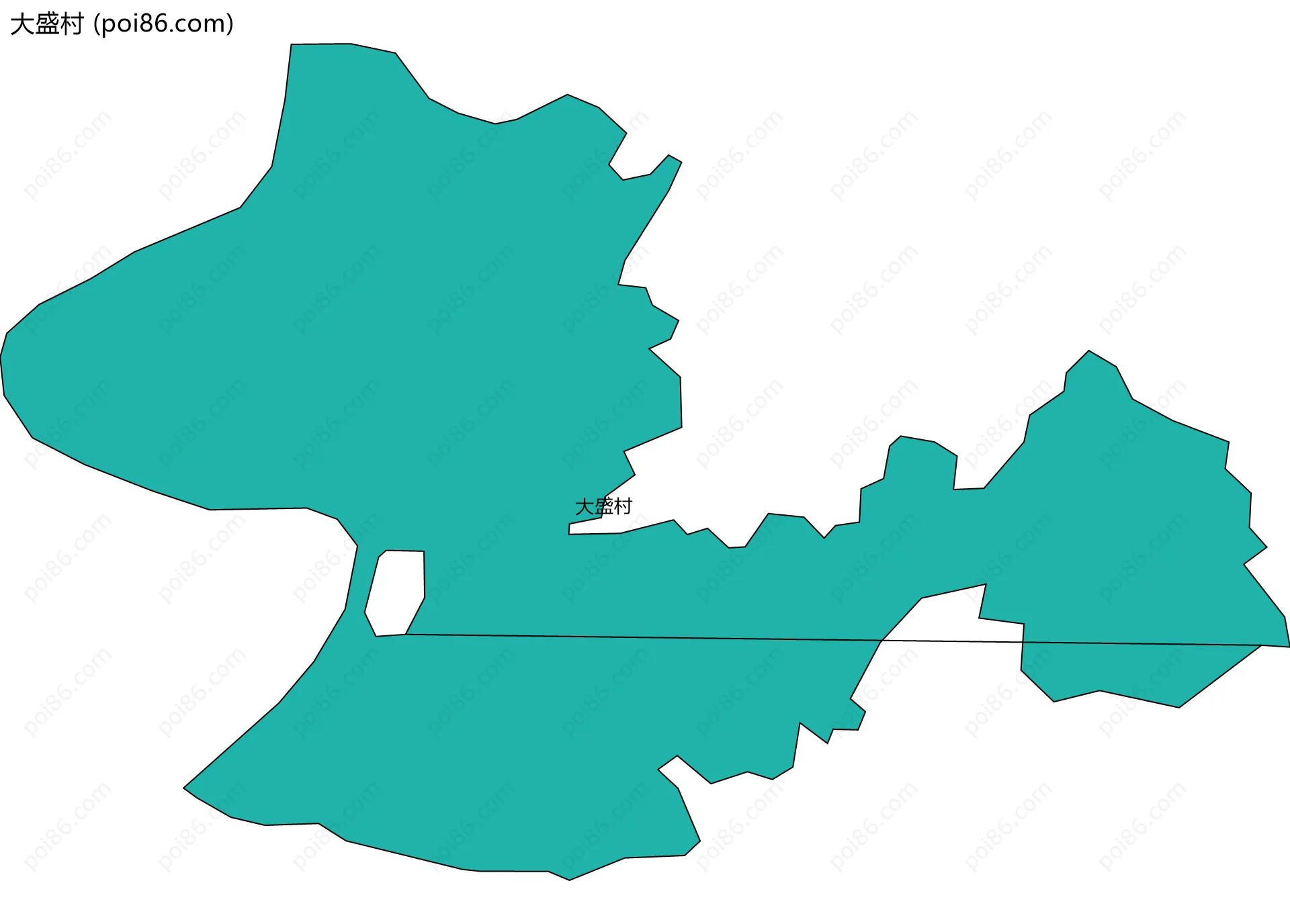 大盛村边界地图