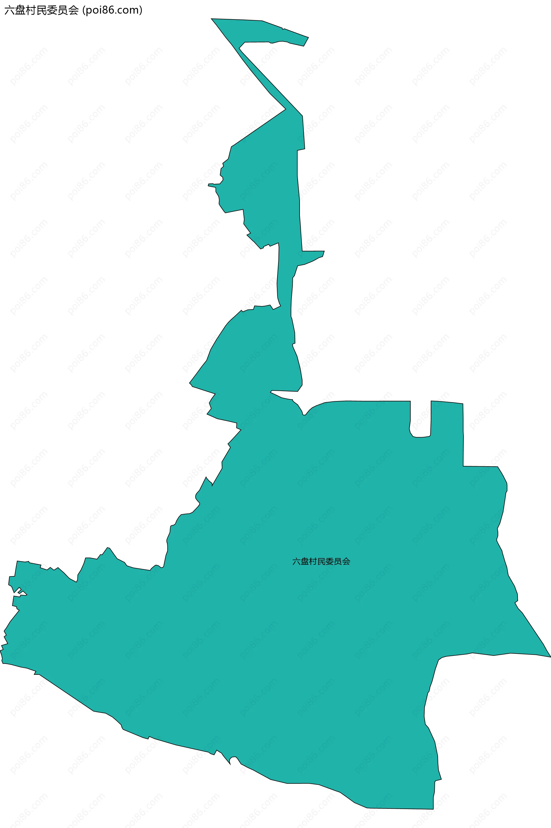 六盘村民委员会边界地图