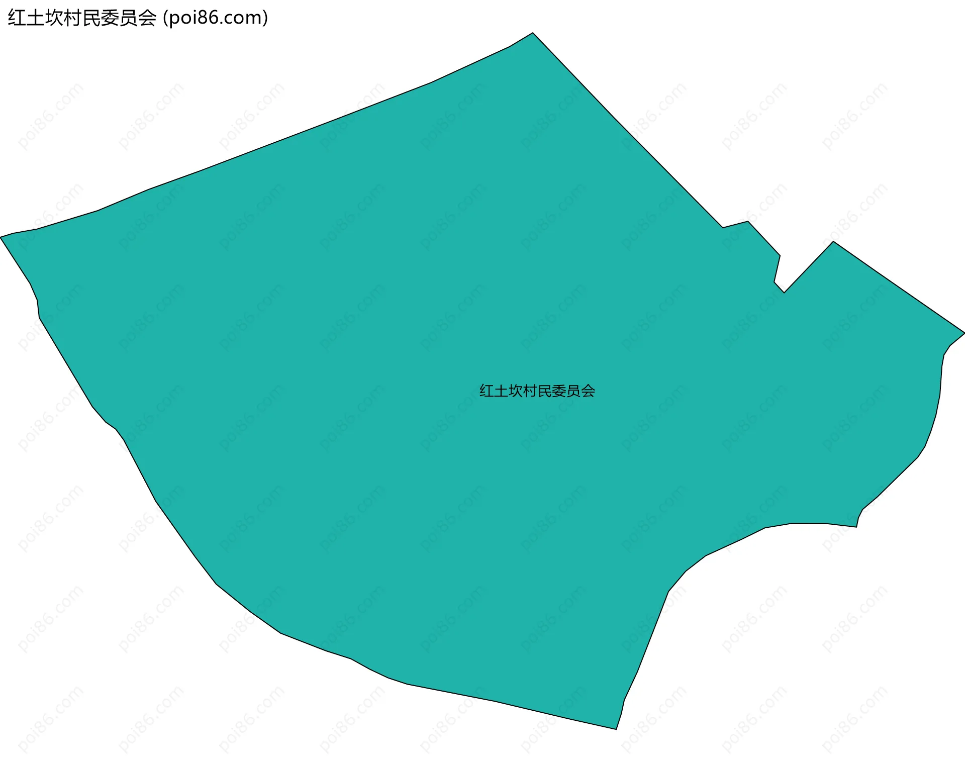 红土坎村民委员会边界地图