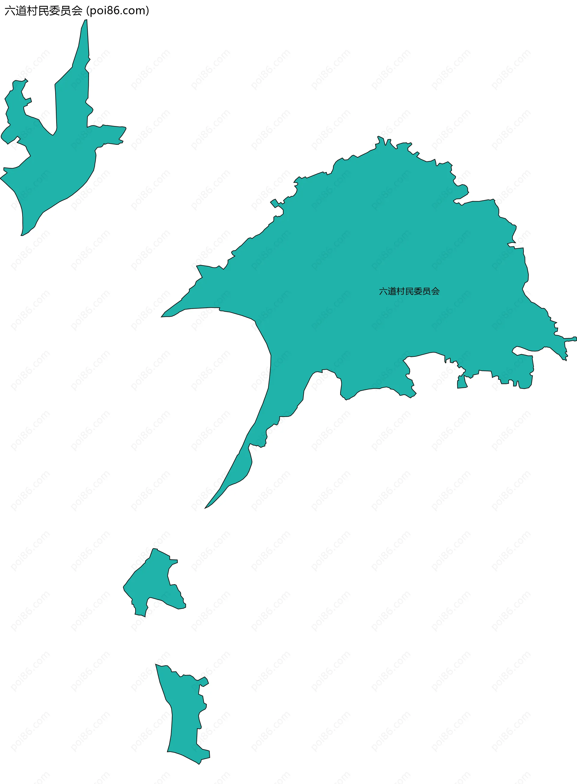 六道村民委员会边界地图