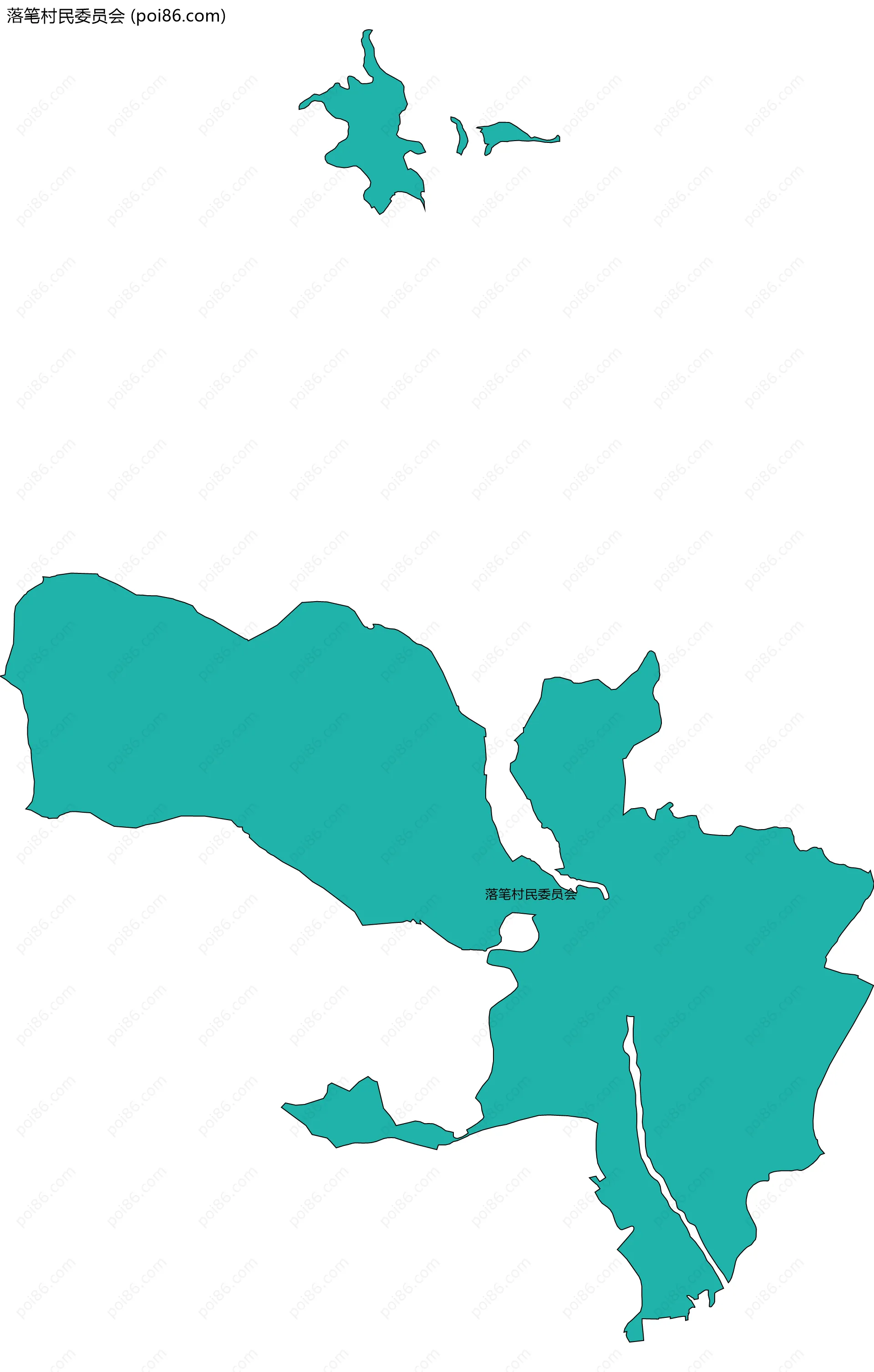 落笔村民委员会边界地图
