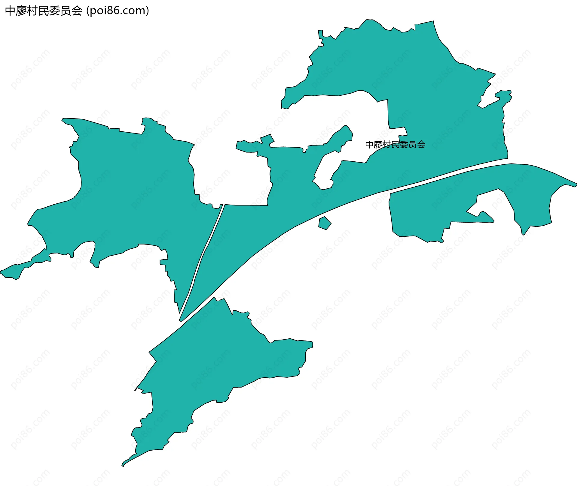 中廖村民委员会边界地图