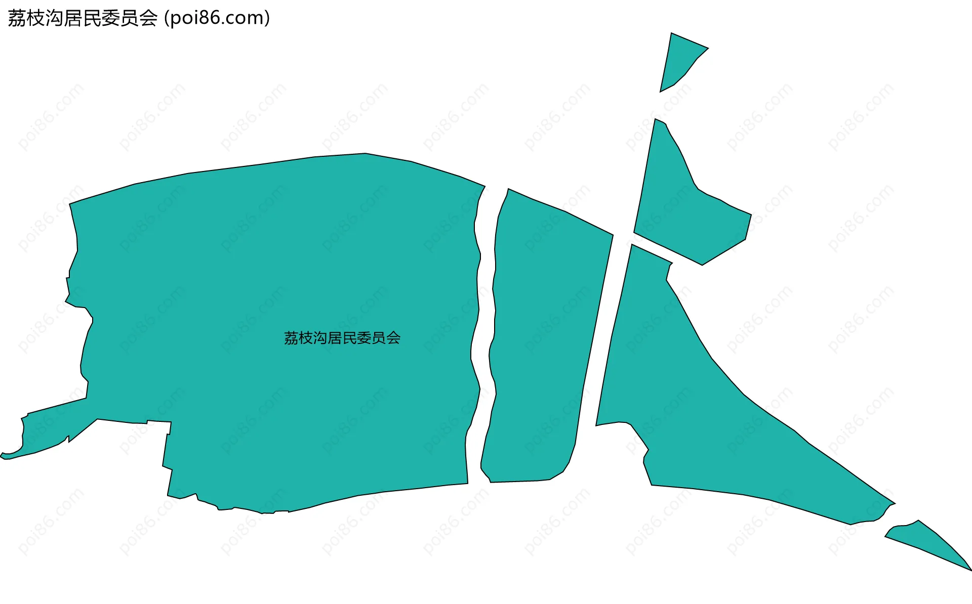 荔枝沟居民委员会边界地图