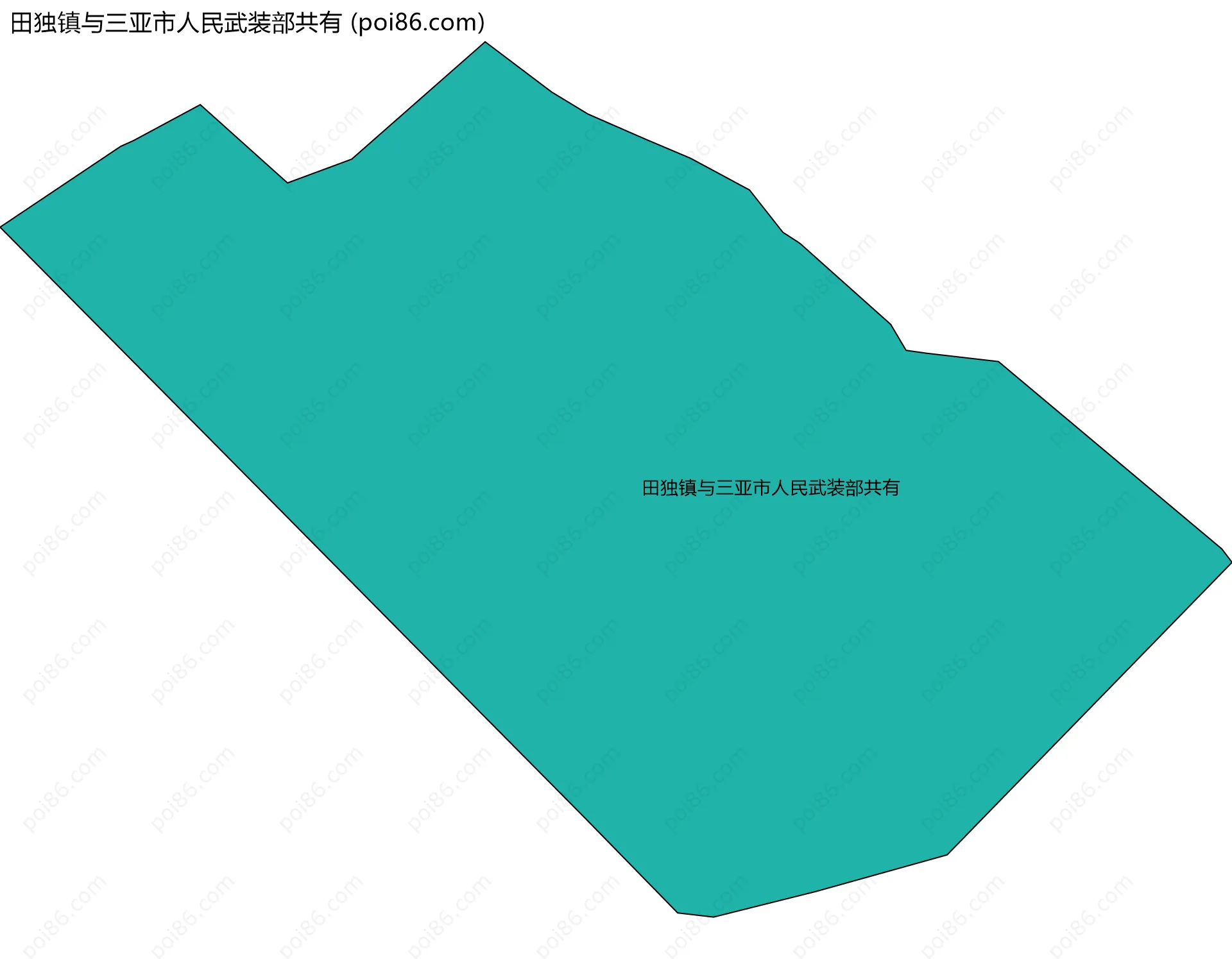 田独镇与三亚市人民武装部共有边界地图