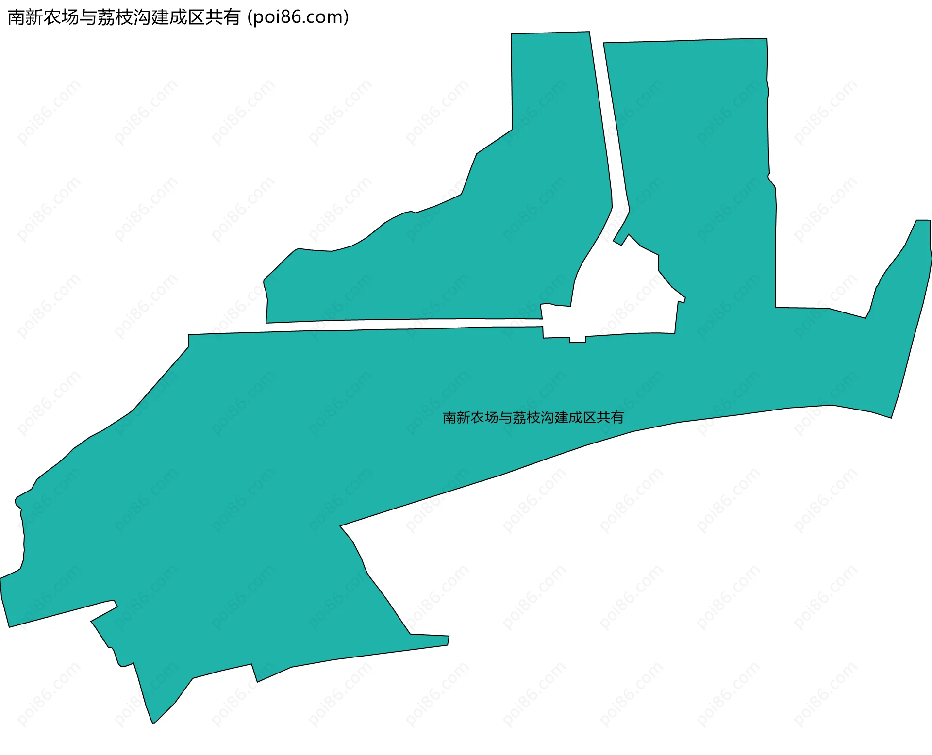南新农场与荔枝沟建成区共有边界地图