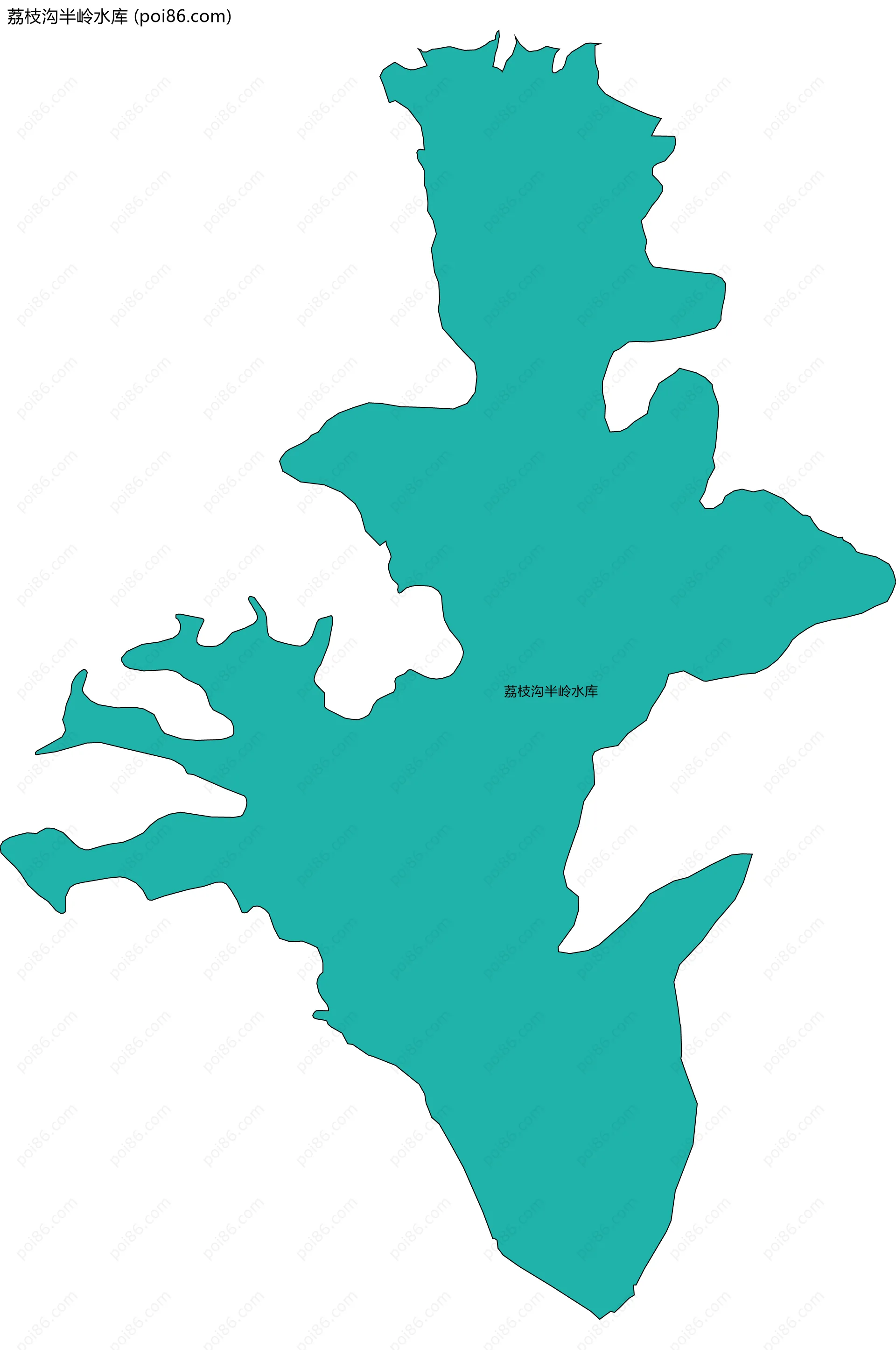 荔枝沟半岭水库边界地图
