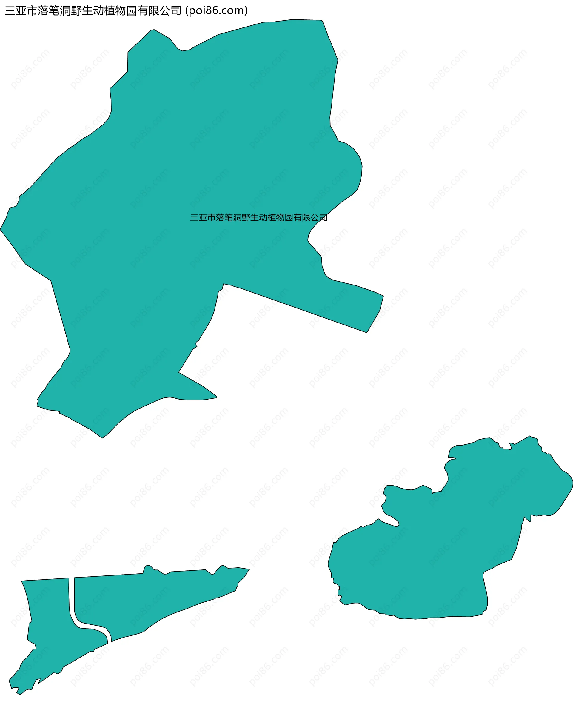 三亚市落笔洞野生动植物园有限公司边界地图