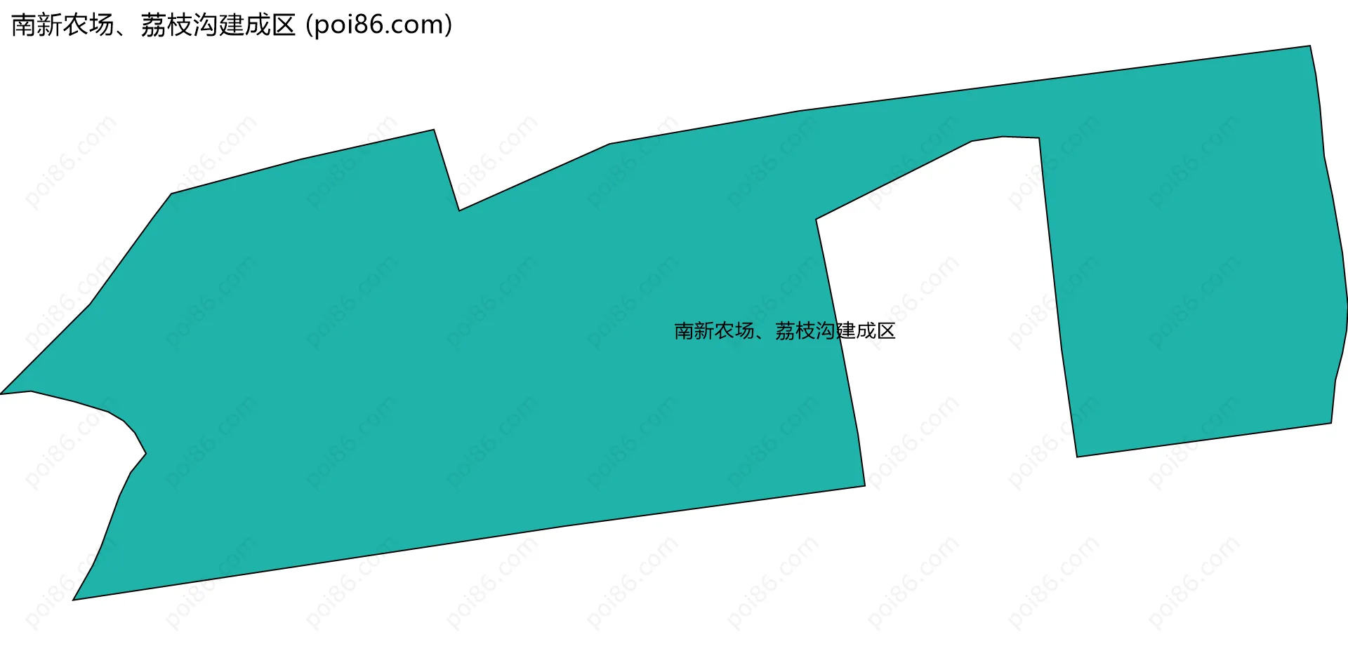 南新农场、荔枝沟建成区边界地图