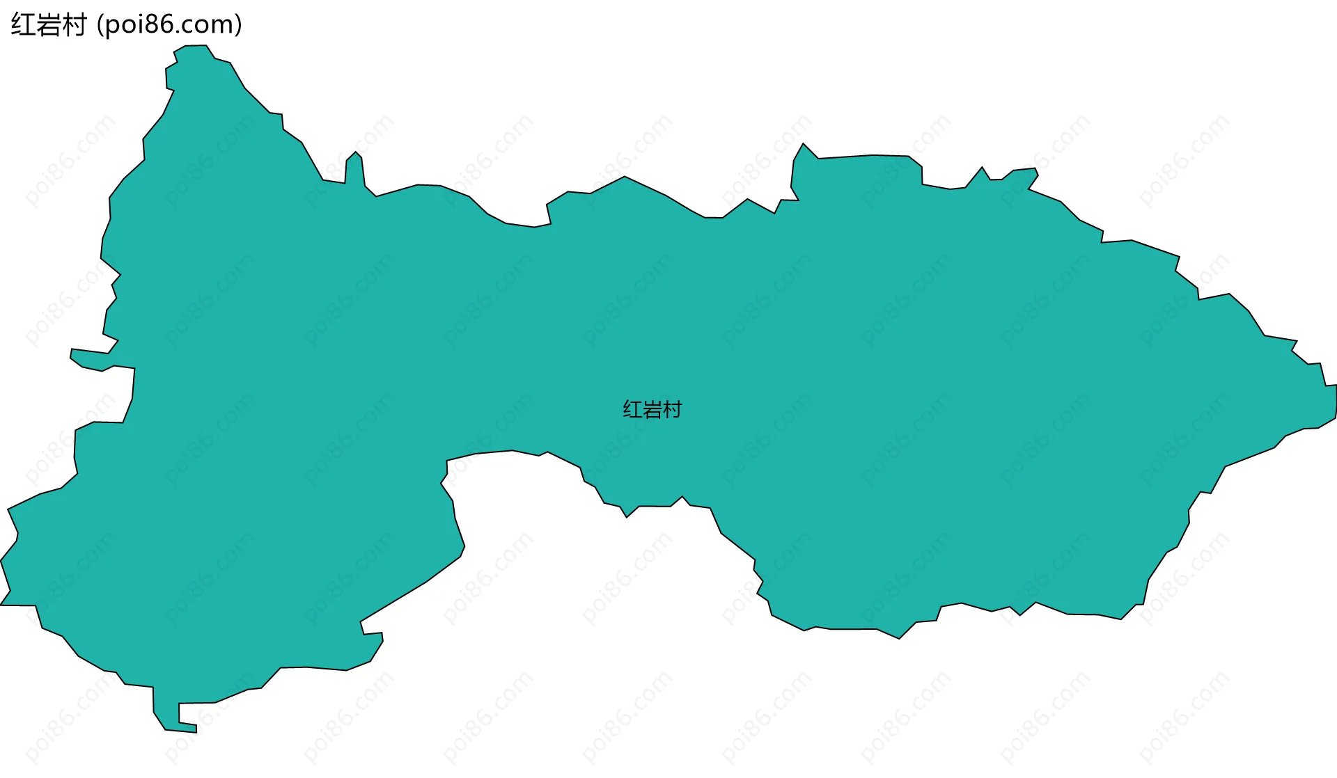 红岩村边界地图