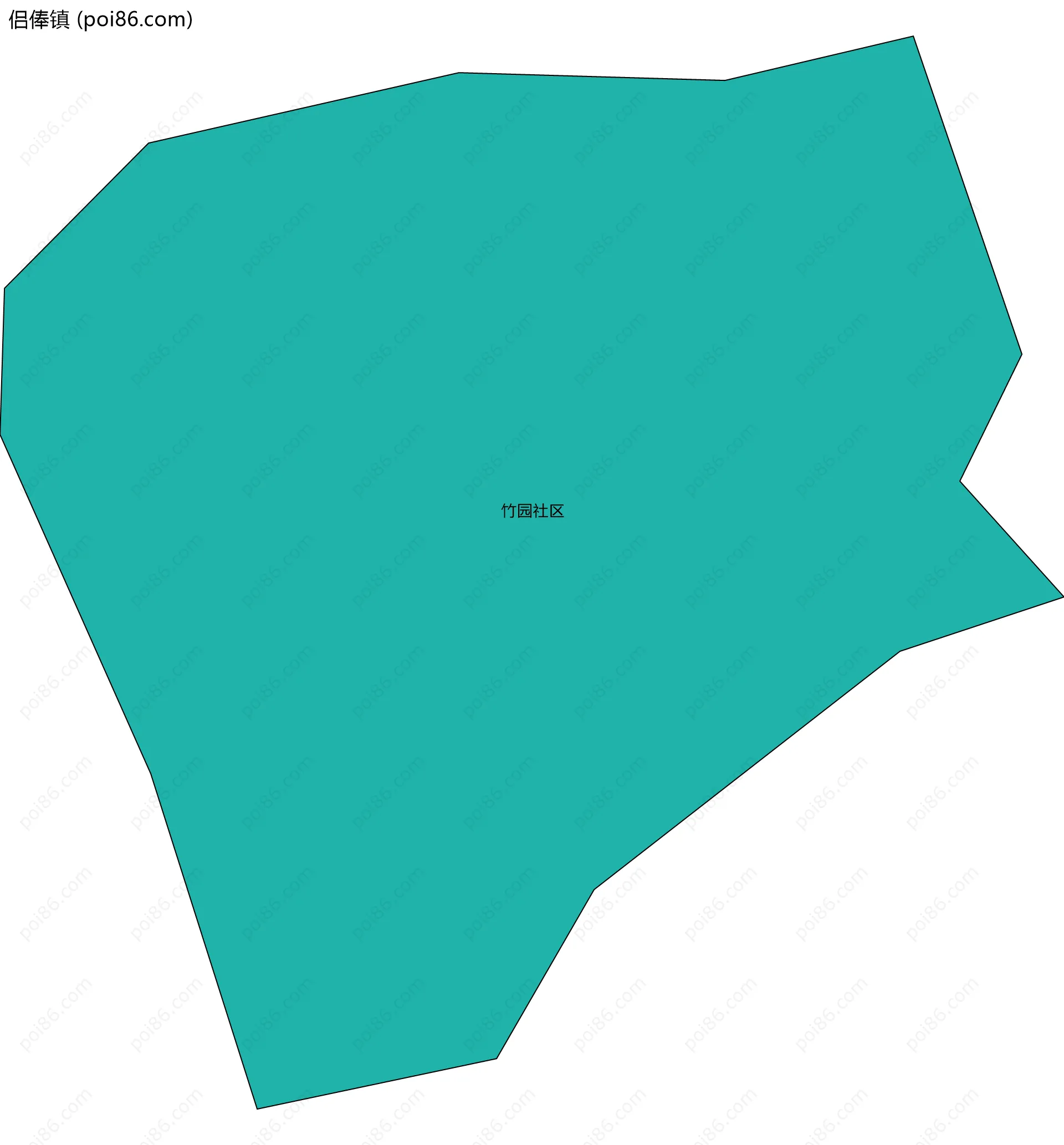 侣俸镇边界地图(五级行政区划)