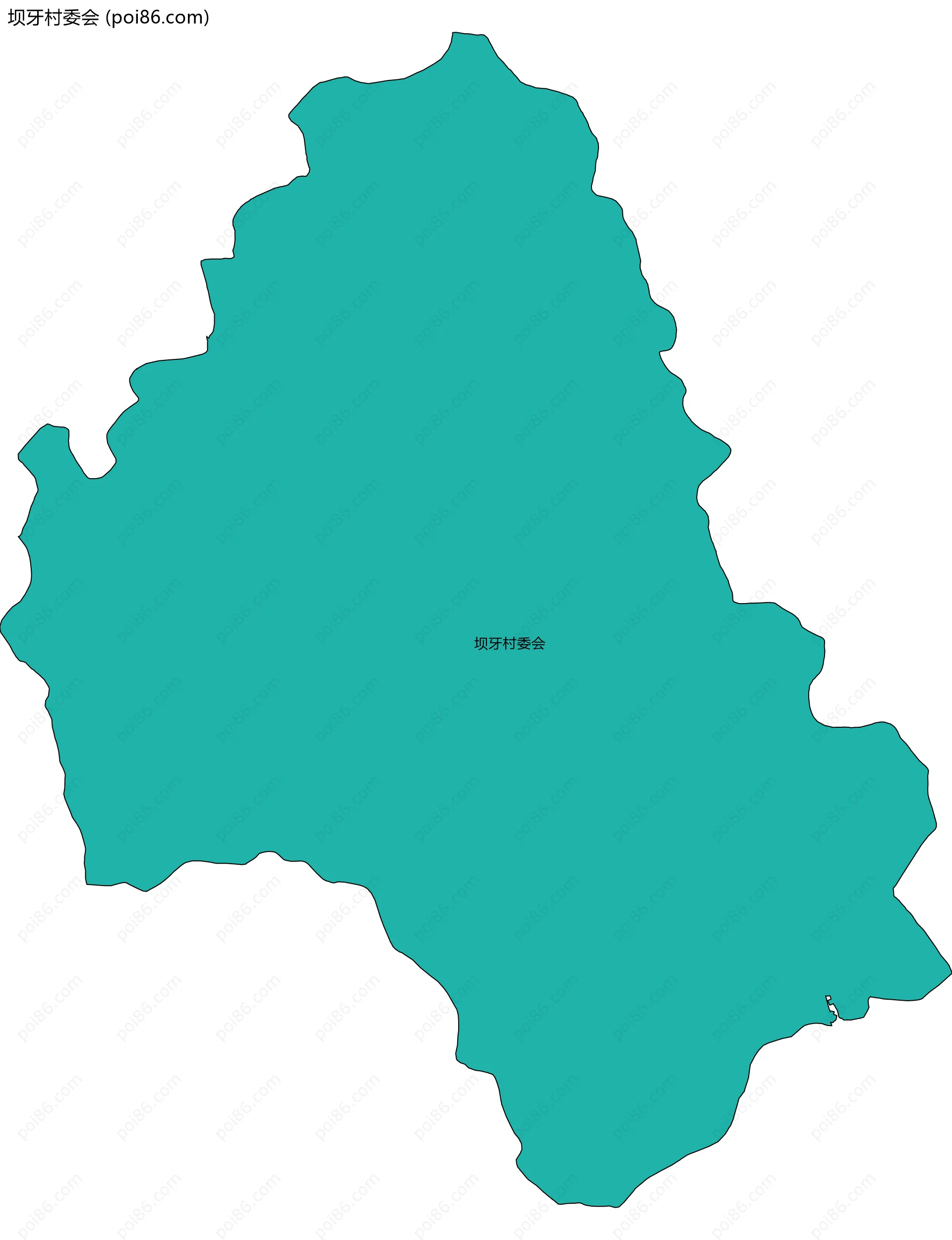 坝牙村委会边界地图