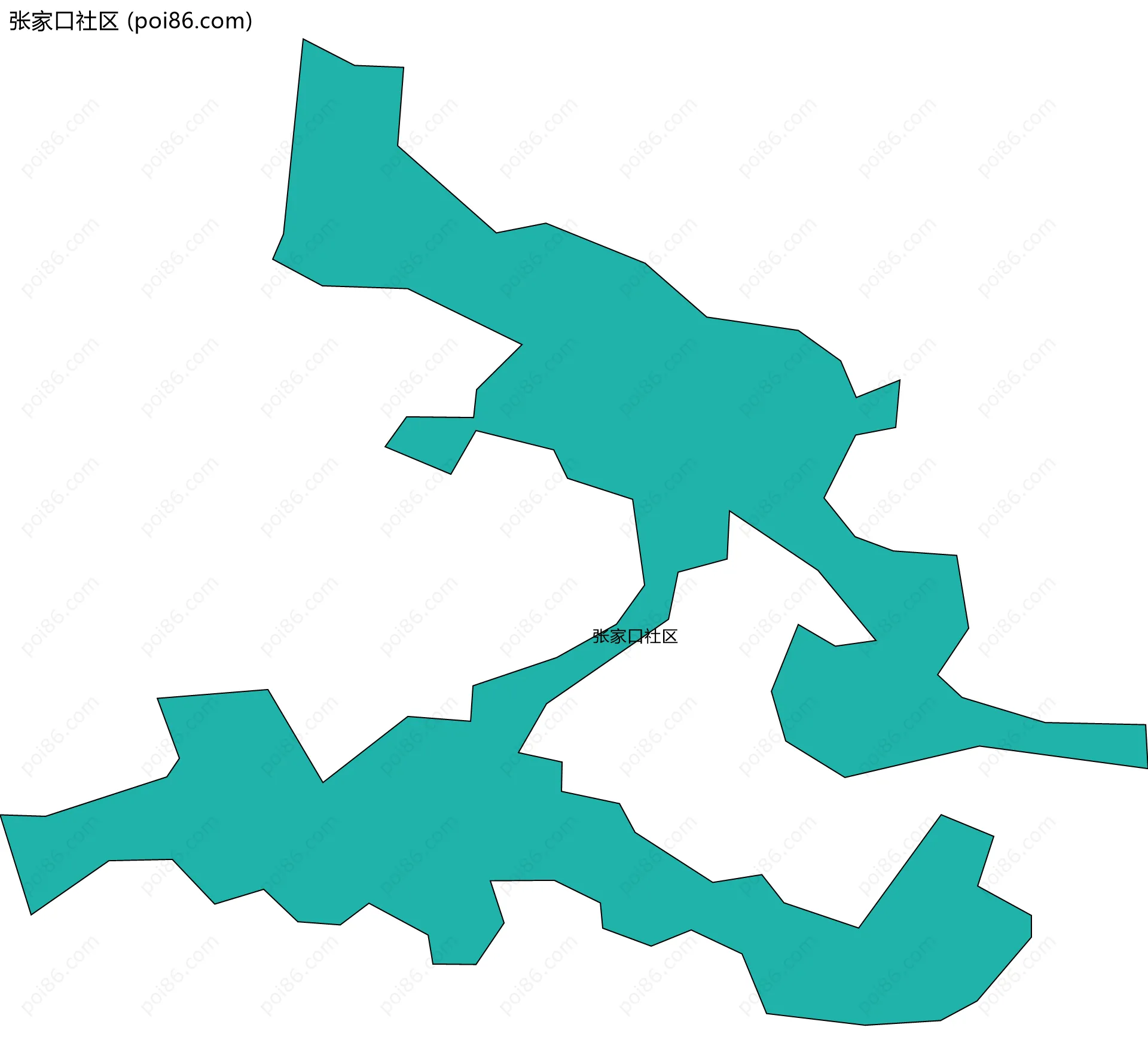 张家口社区边界地图