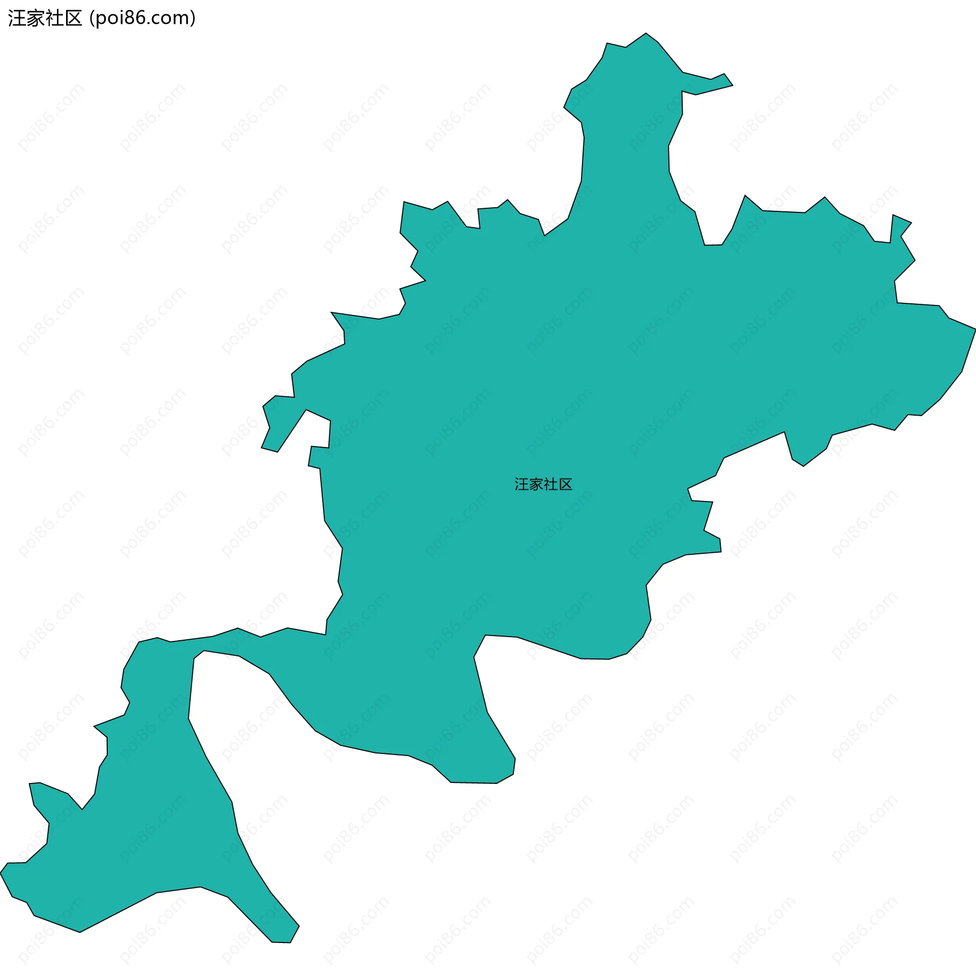 汪家社区边界地图