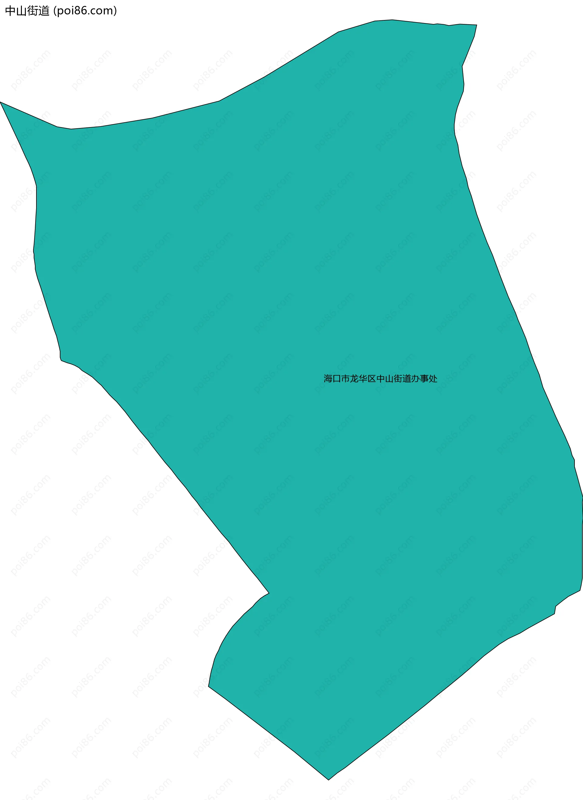 中山街道边界地图(五级行政区划)