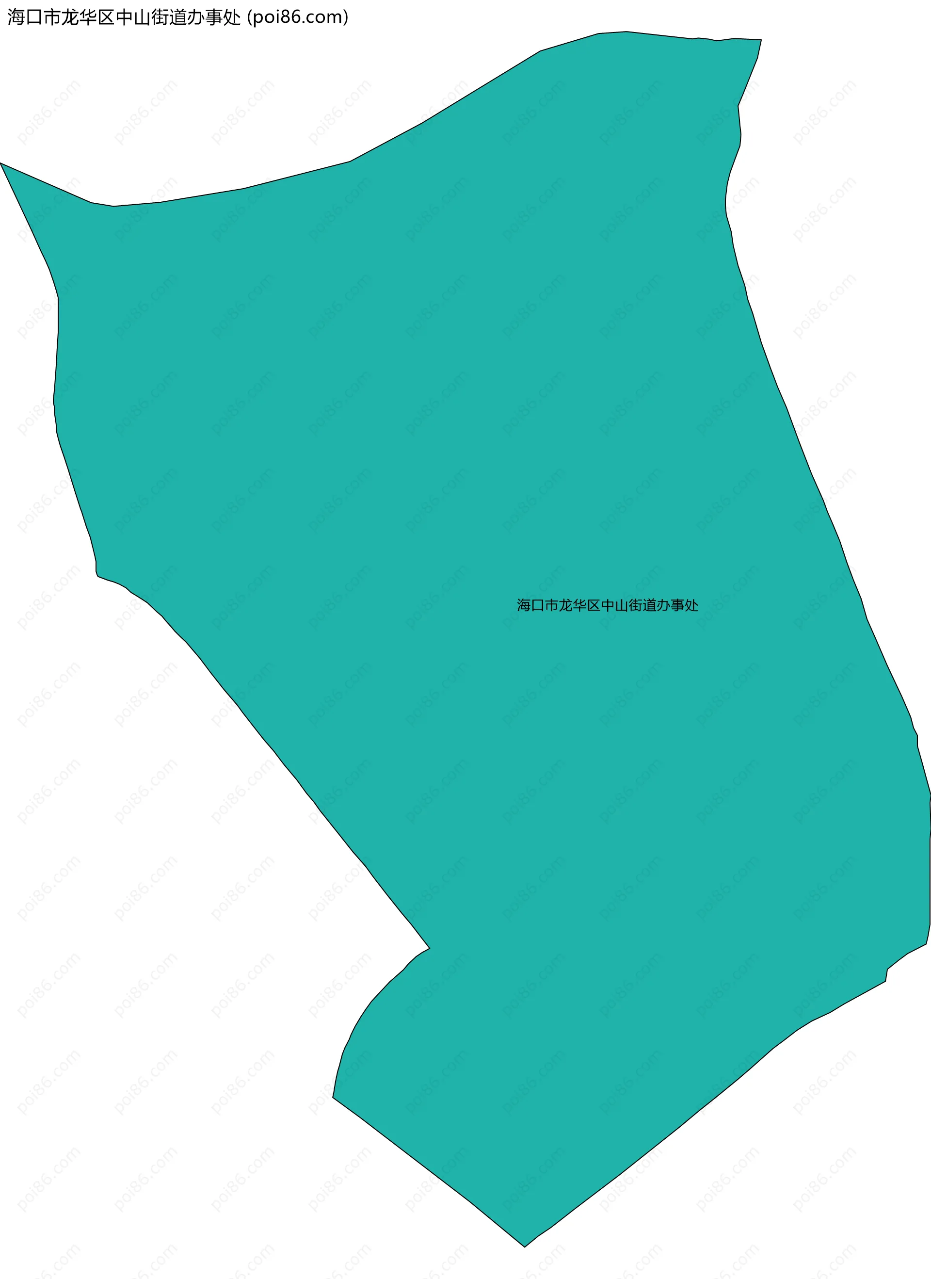海口市龙华区中山街道办事处边界地图