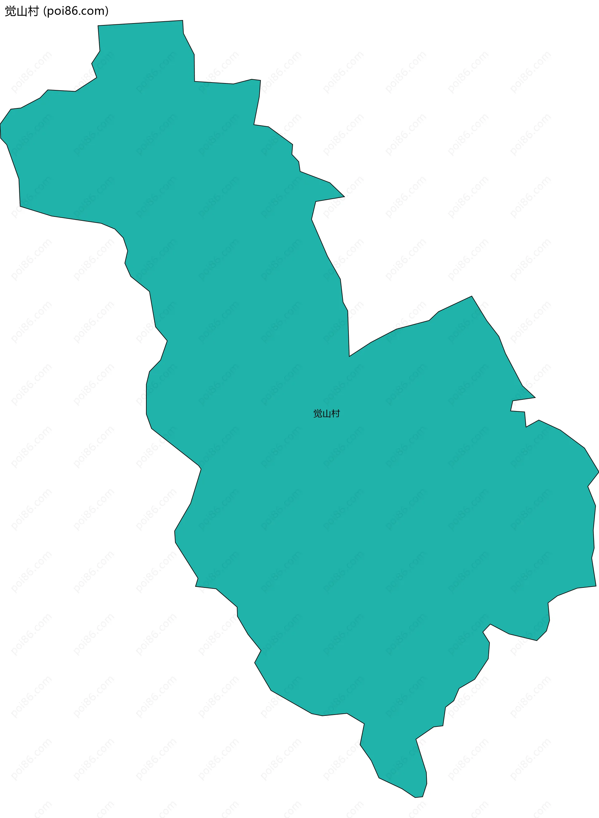 觉山村边界地图