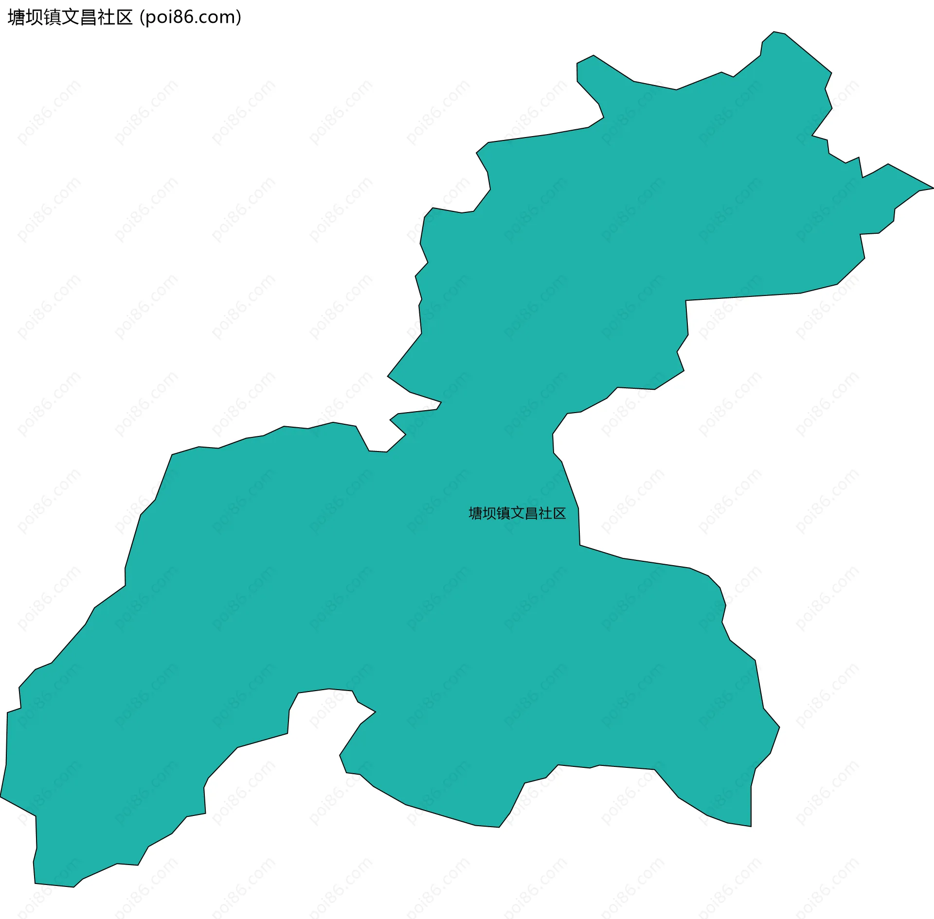 塘坝镇文昌社区边界地图