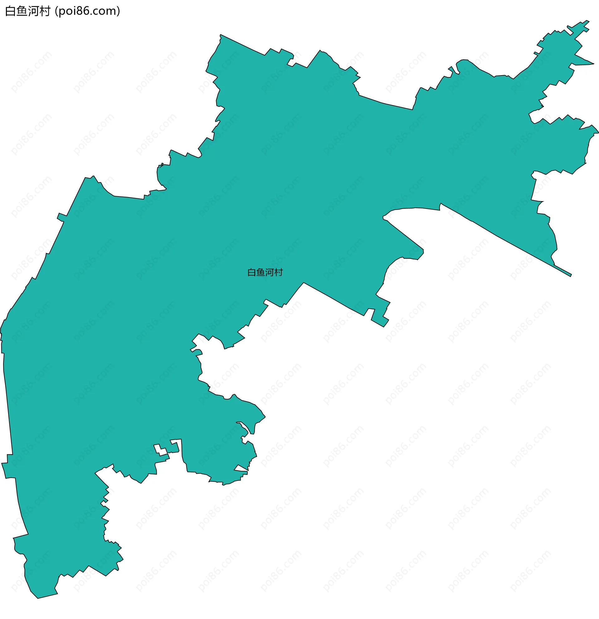 白鱼河村边界地图