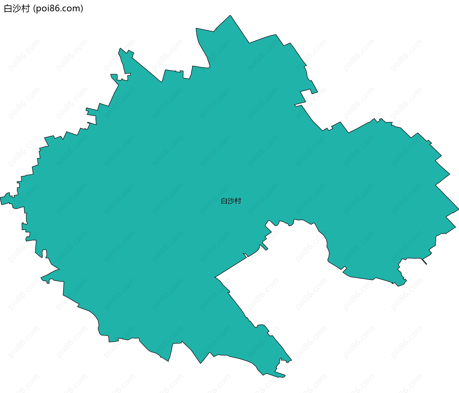白沙村边界地图