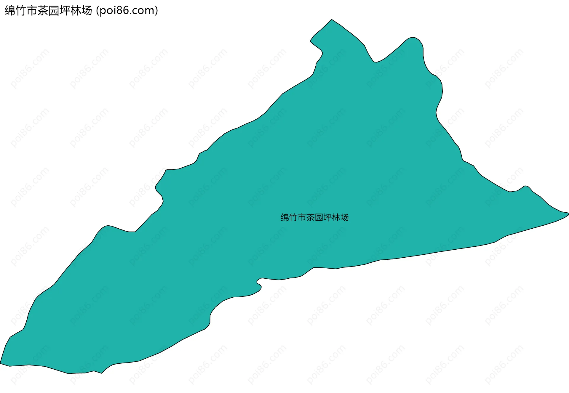 绵竹市茶园坪林场边界地图