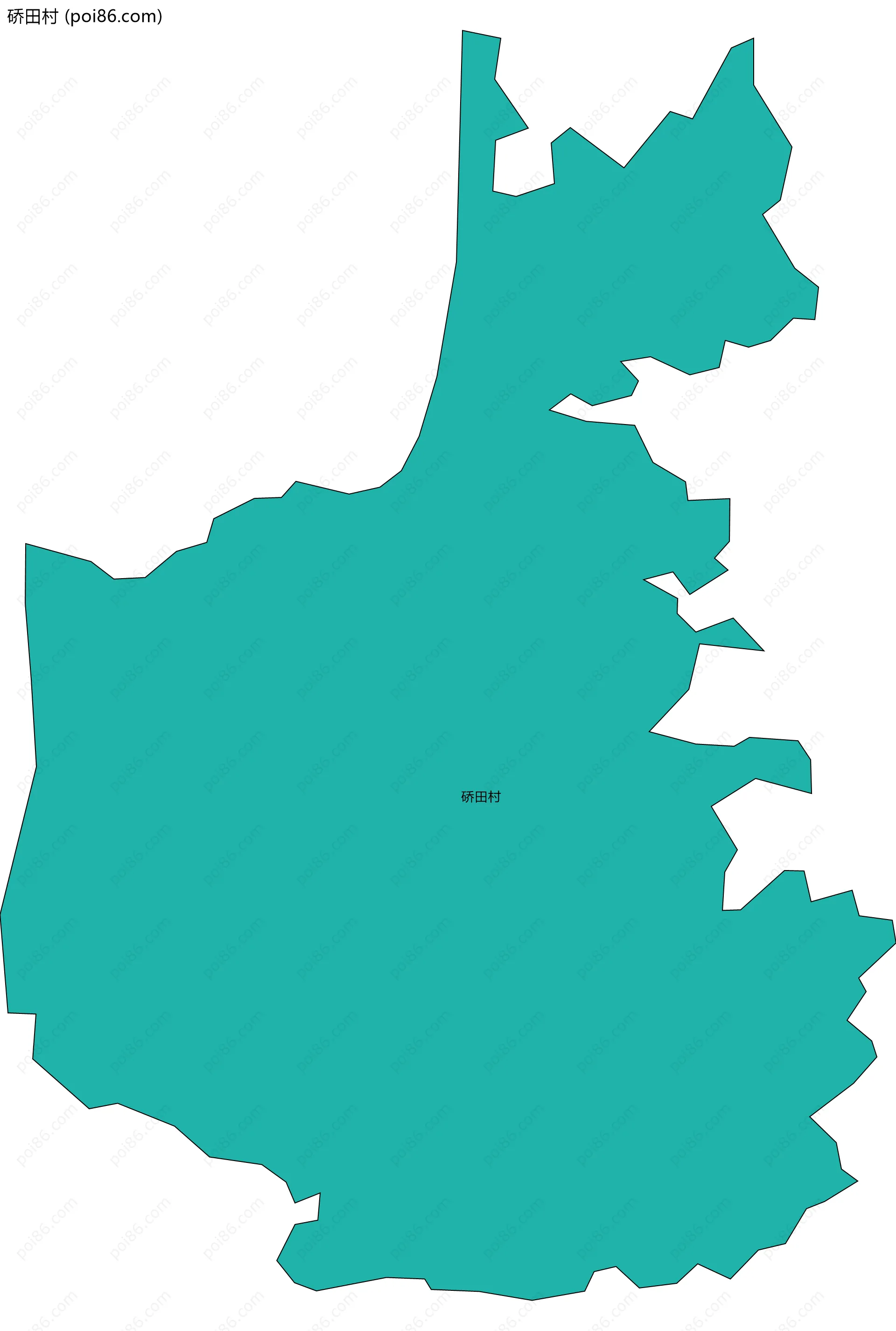 硚田村边界地图