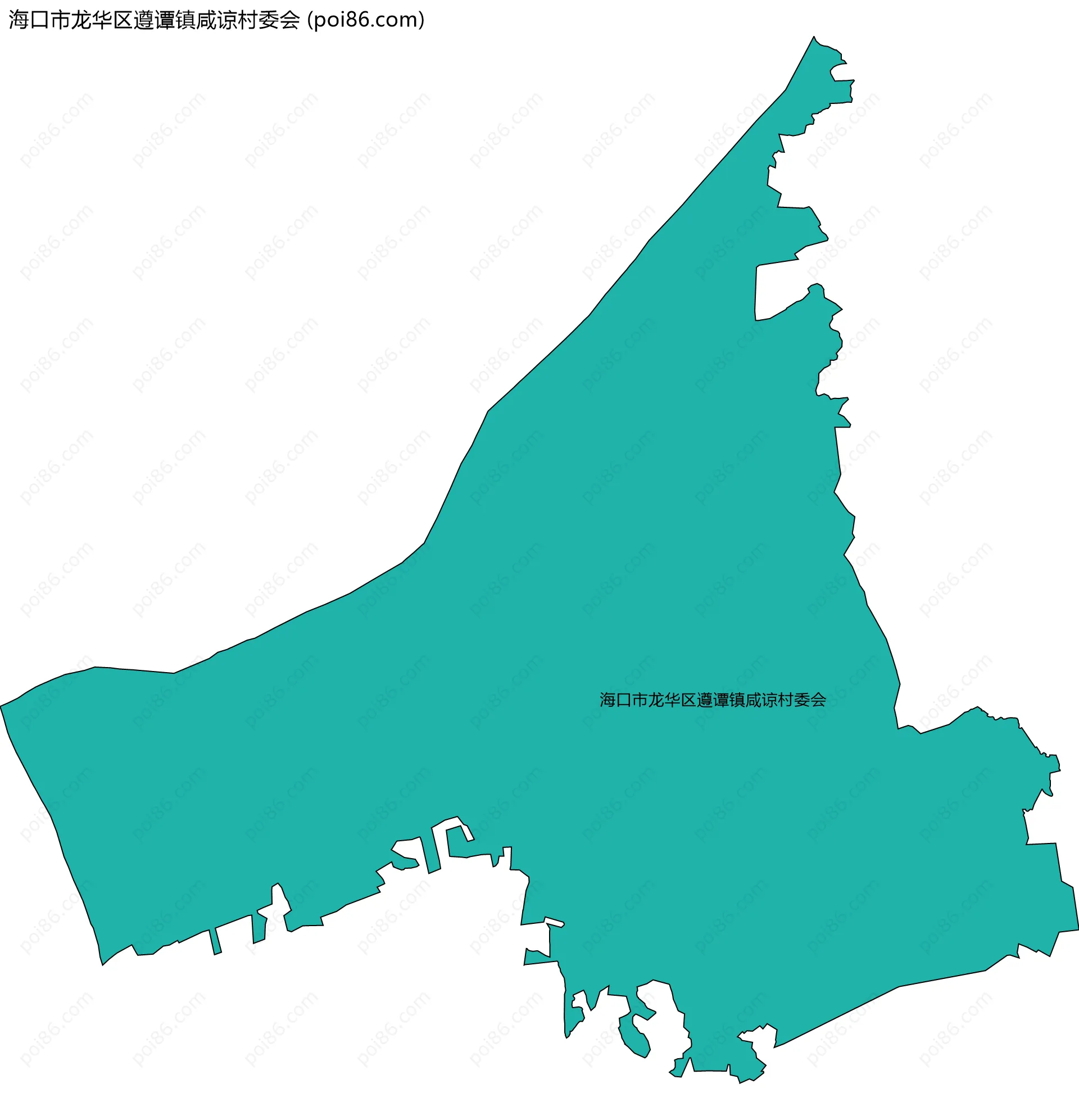 海口市龙华区遵谭镇咸谅村委会边界地图