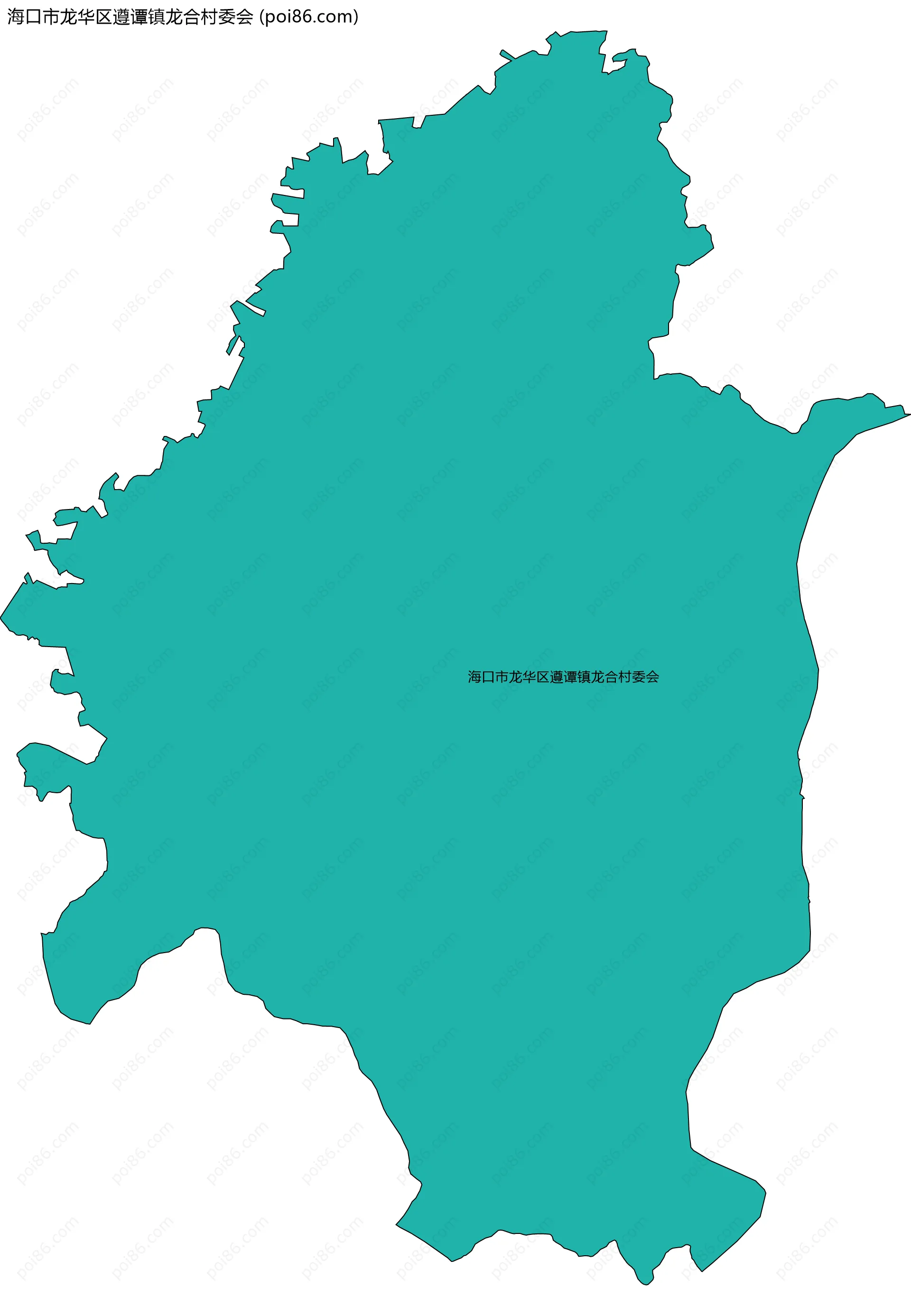 海口市龙华区遵谭镇龙合村委会边界地图