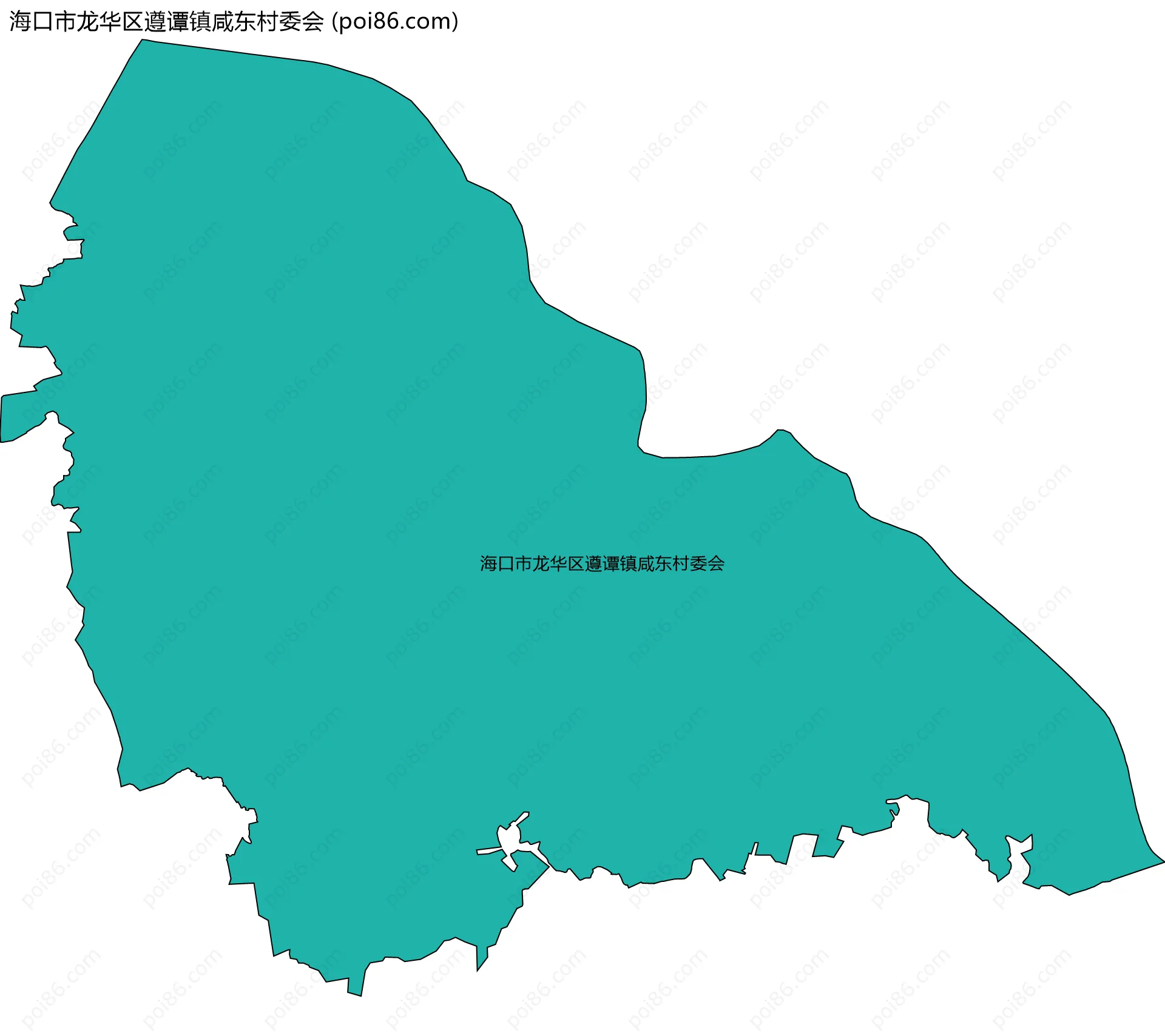 海口市龙华区遵谭镇咸东村委会边界地图