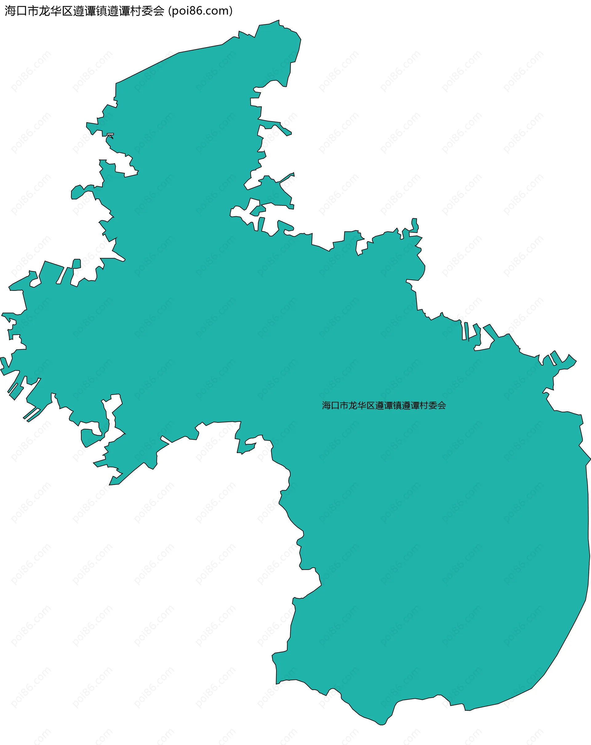 海口市龙华区遵谭镇遵谭村委会边界地图