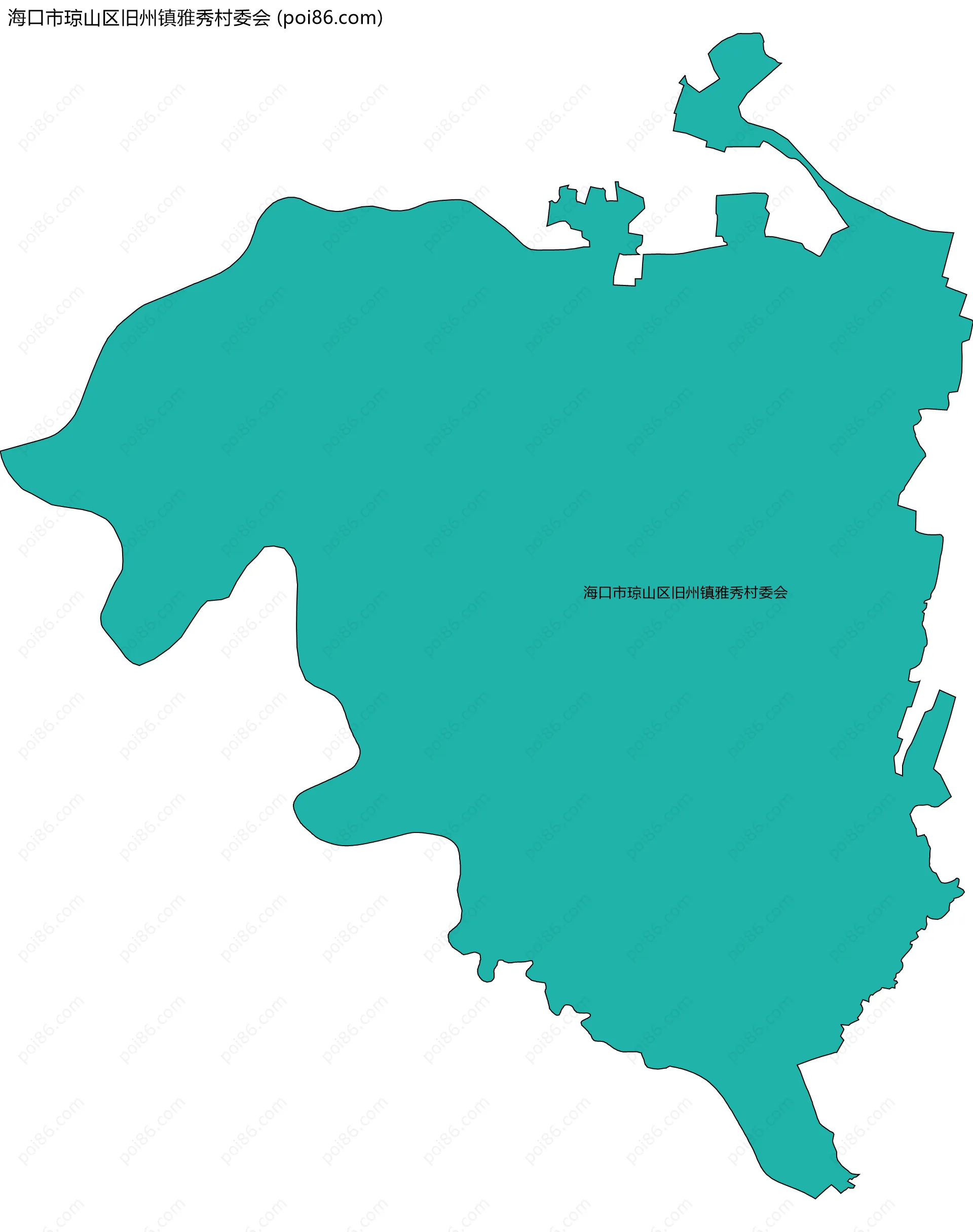 海口市琼山区旧州镇雅秀村委会边界地图