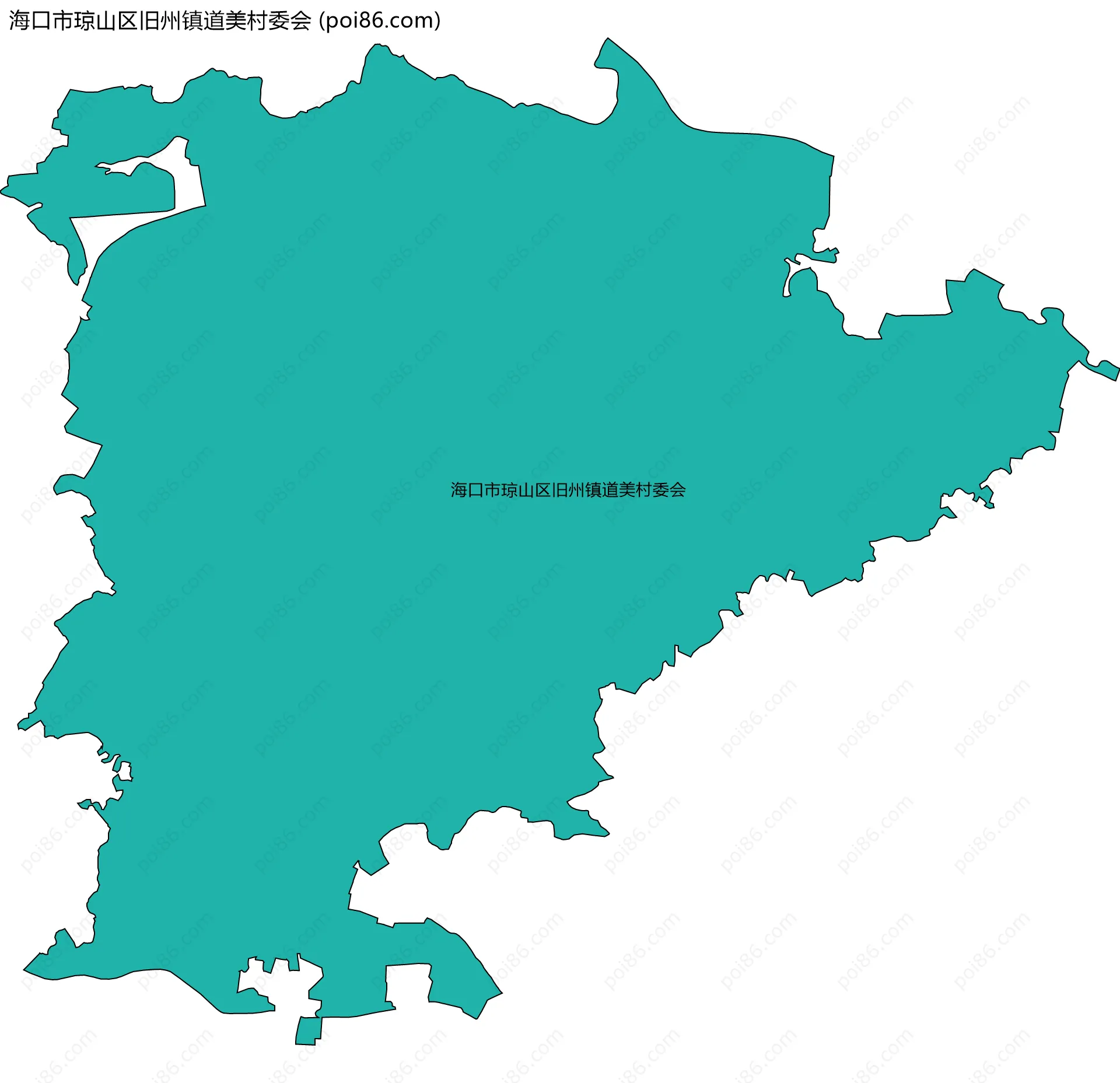 海口市琼山区旧州镇道美村委会边界地图
